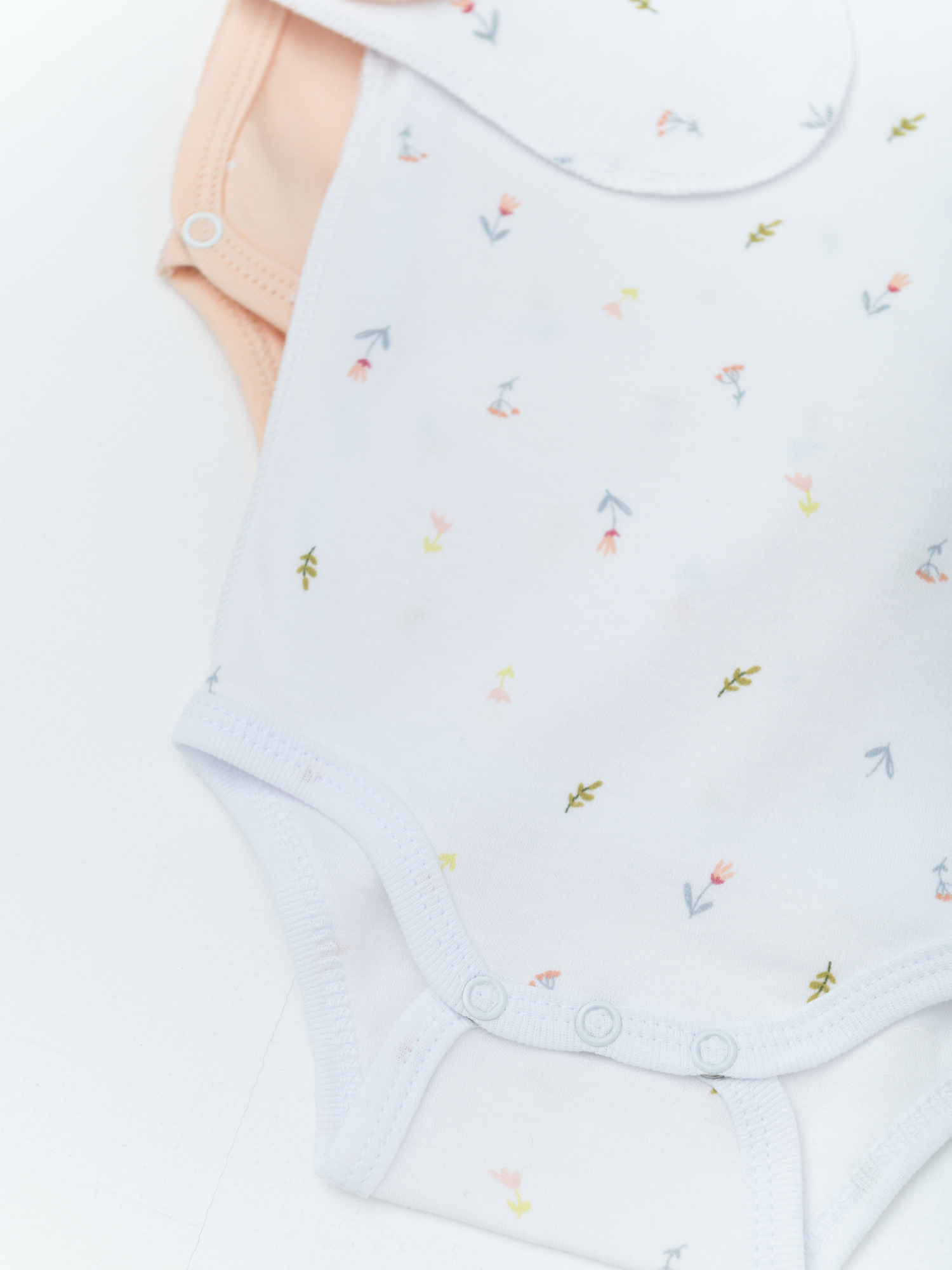 Комплект 2 предмета боди (68/22, бел/персик)