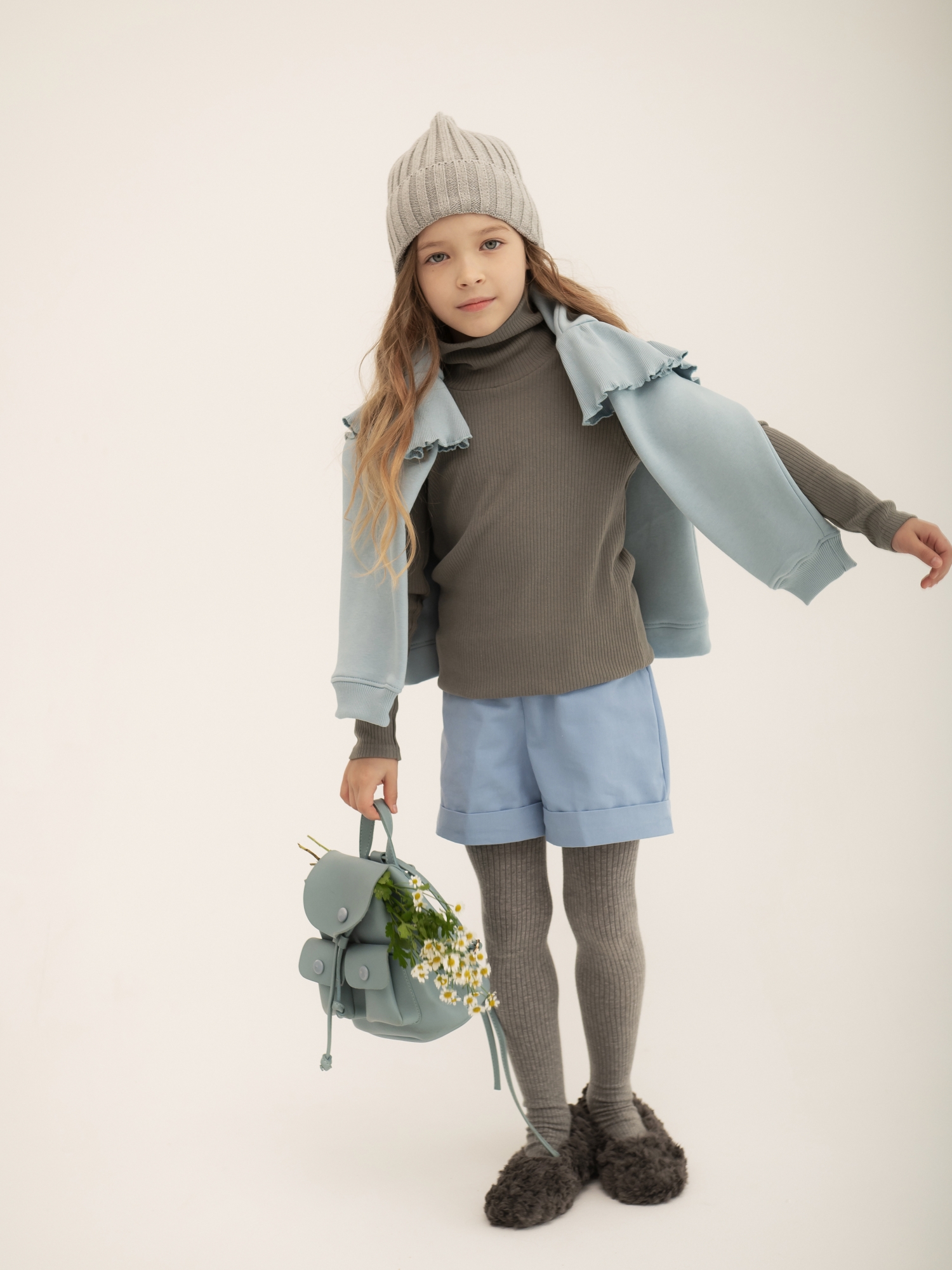 Костюм водолазка и легинсы (116/32, серый)