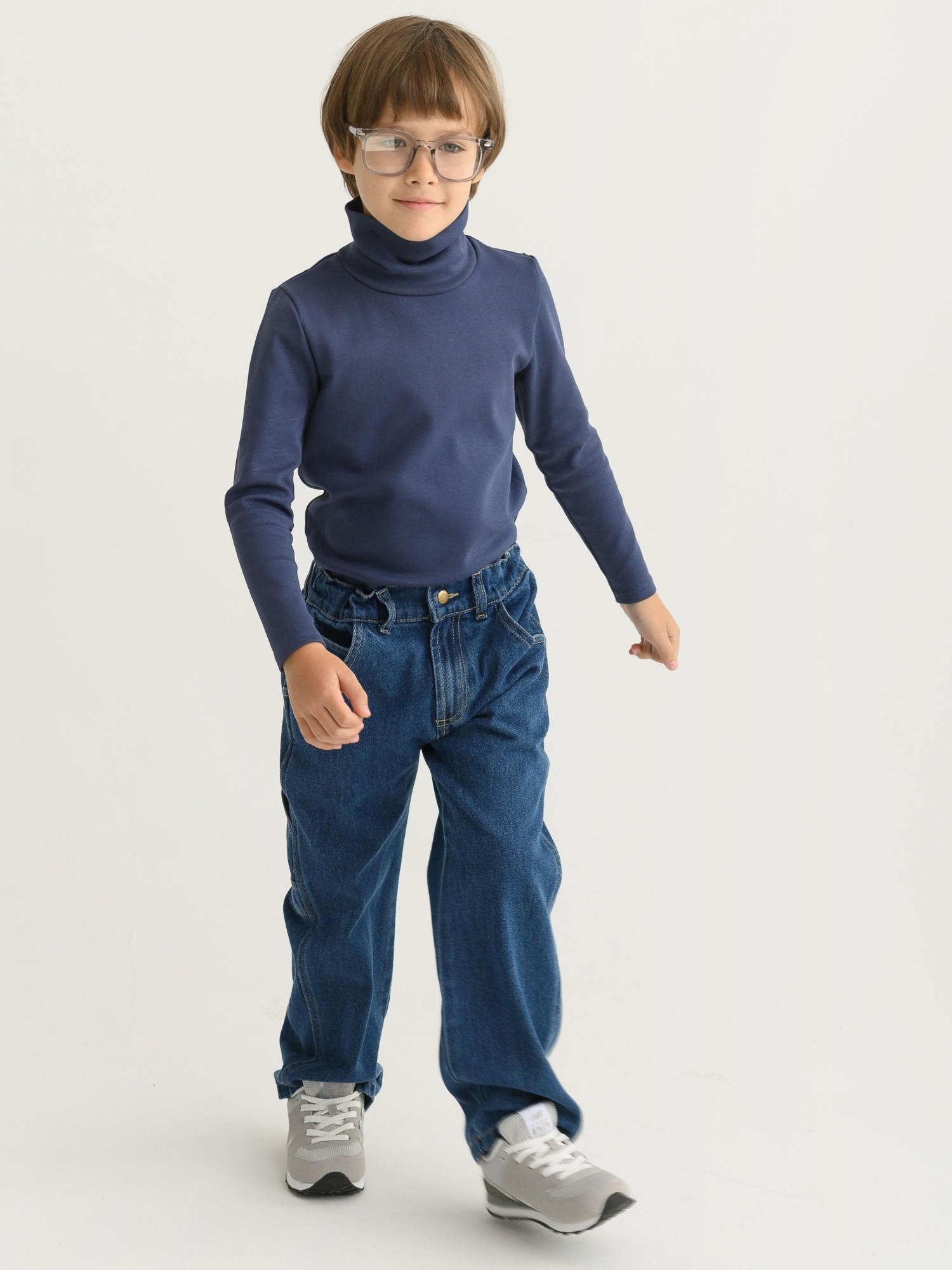 Брюки джинсовые (104/30, синий)