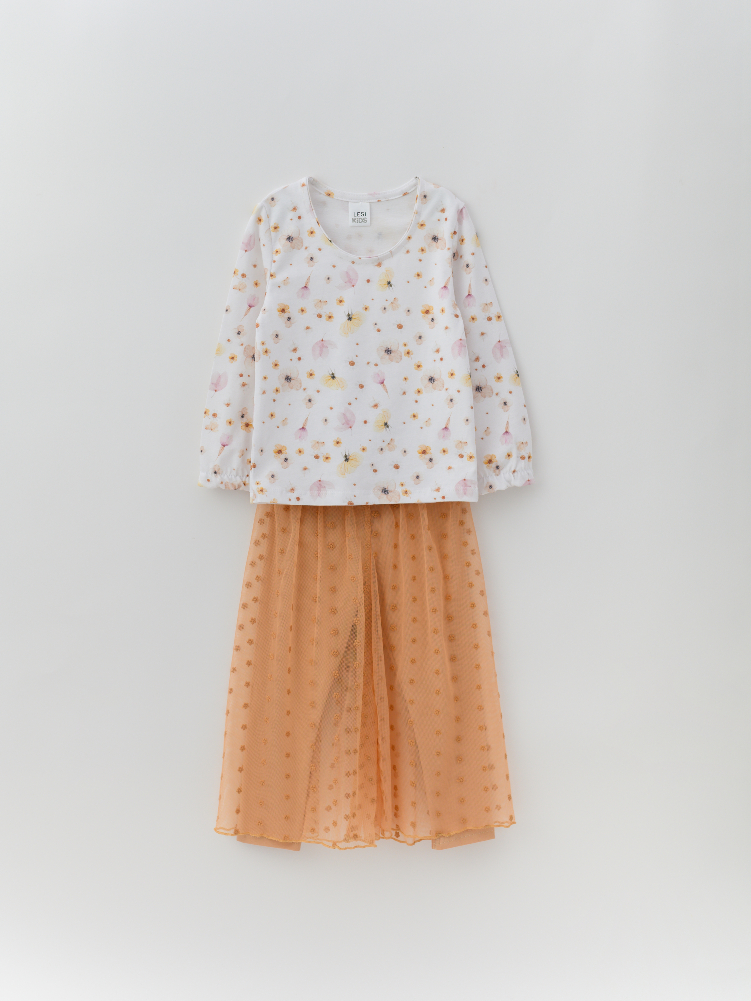 Легинсы для девочки цветы (104/30, персик)