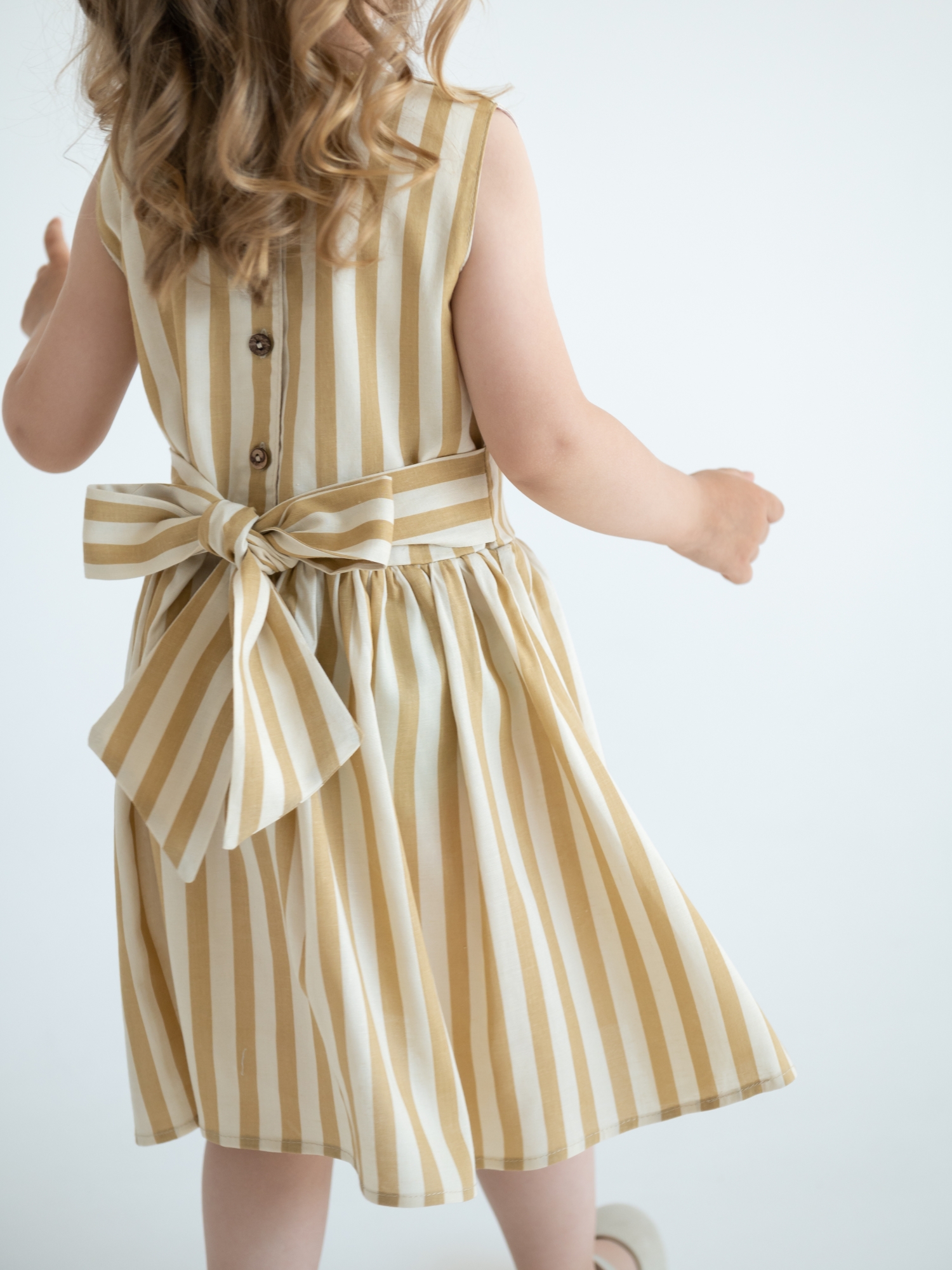 Платье в полоску (98/28, Белый/Корич)