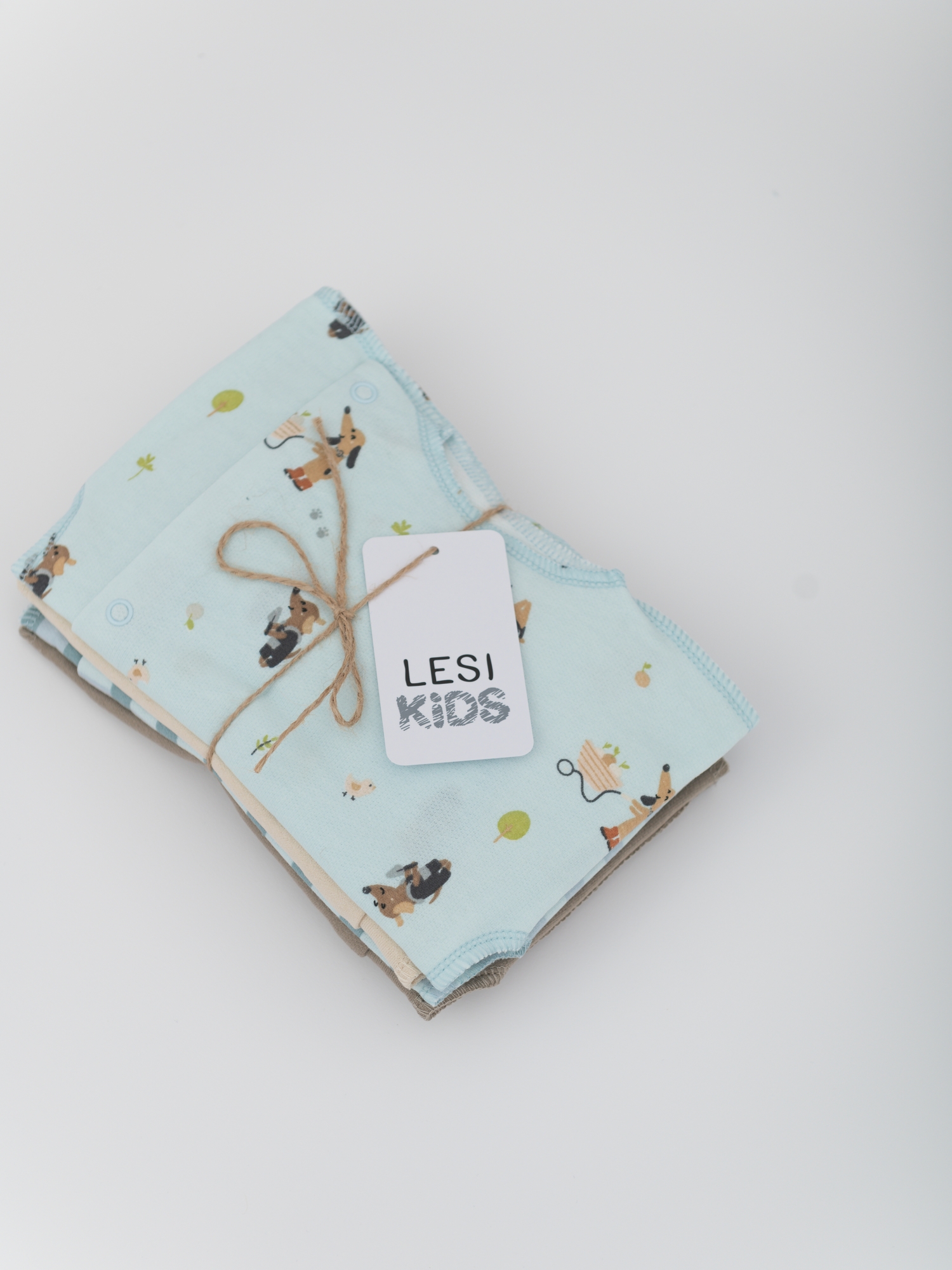 Распашонка утепленная комплект 4шт (56/18, беж/бирюза)