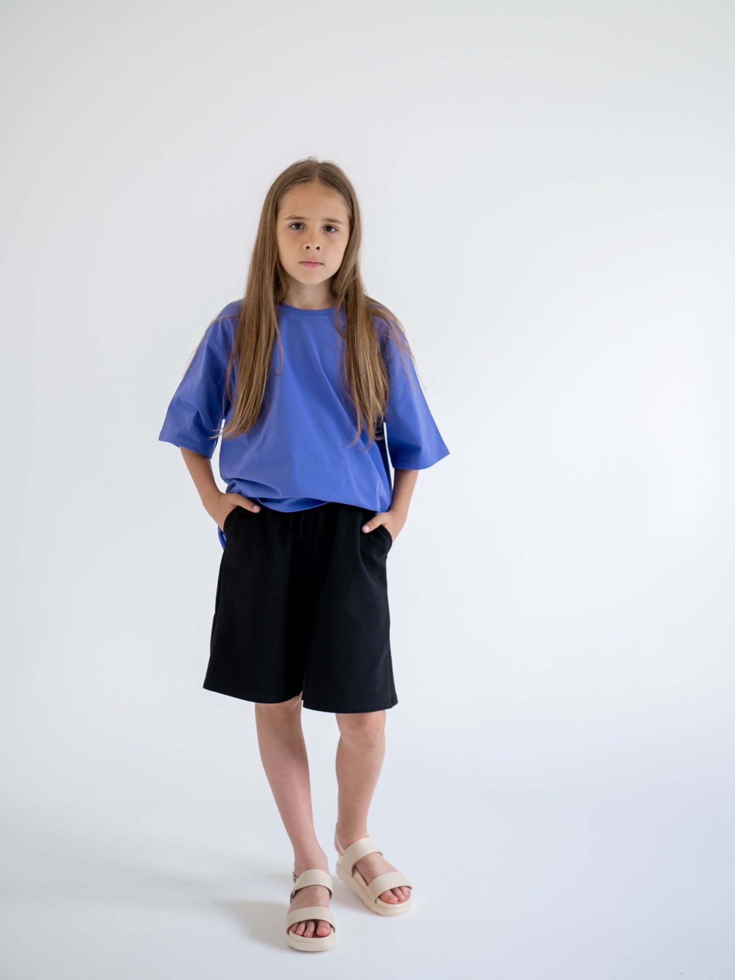 Шорты для девочки (134/34, Черный)