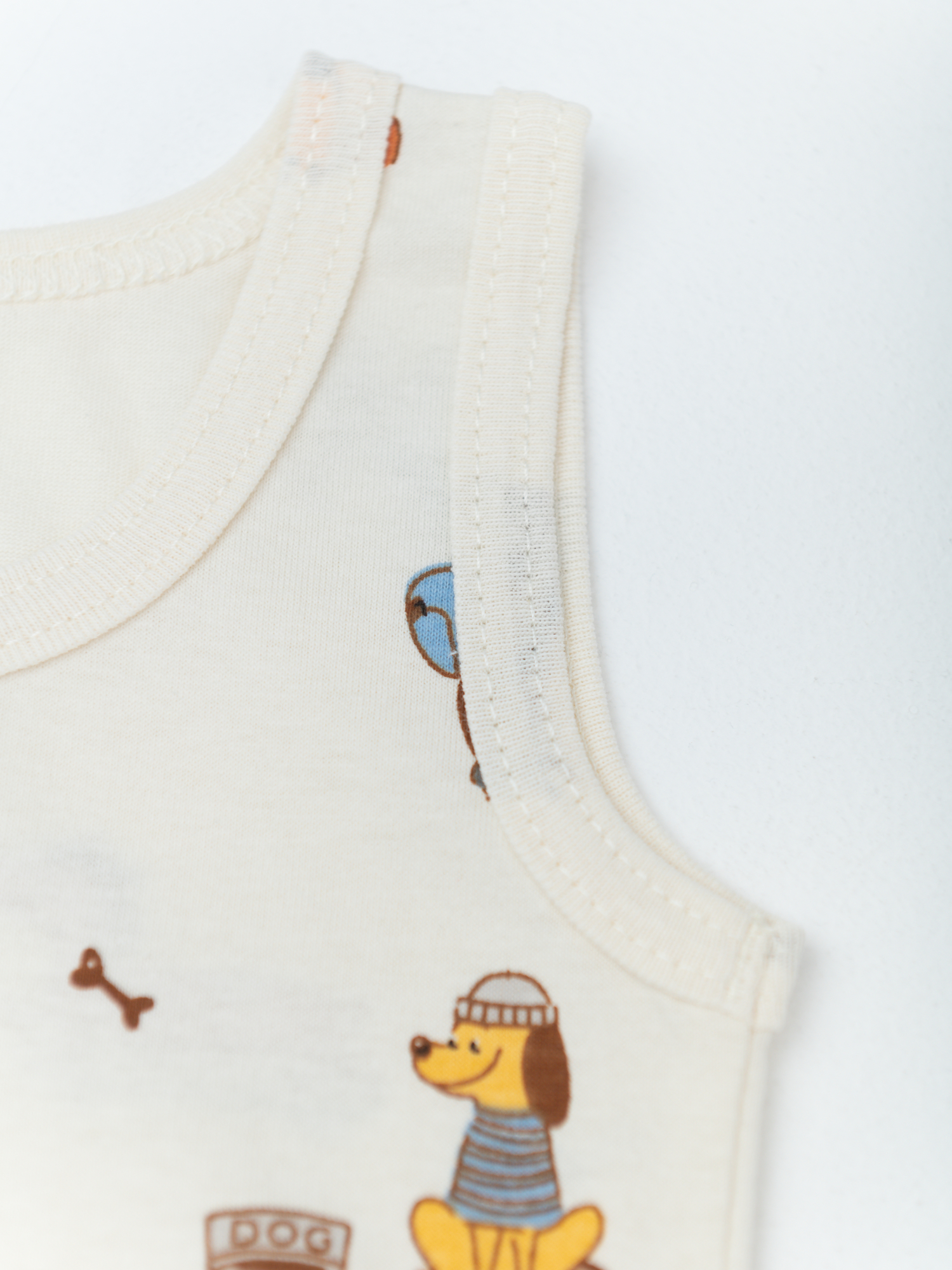 Майка для мальчика 4 шт. (98/28, беж/синий)