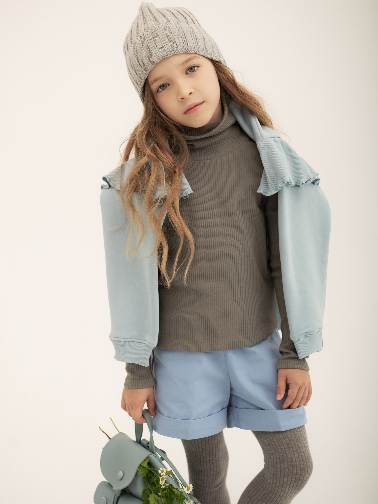 Костюм водолазка и легинсы (116/32, серый)