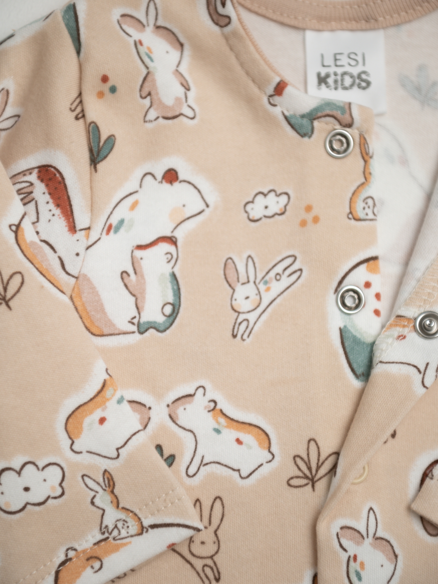 Кофточка на кнопках из трикотажного интерлока (68/22, Бежевый)