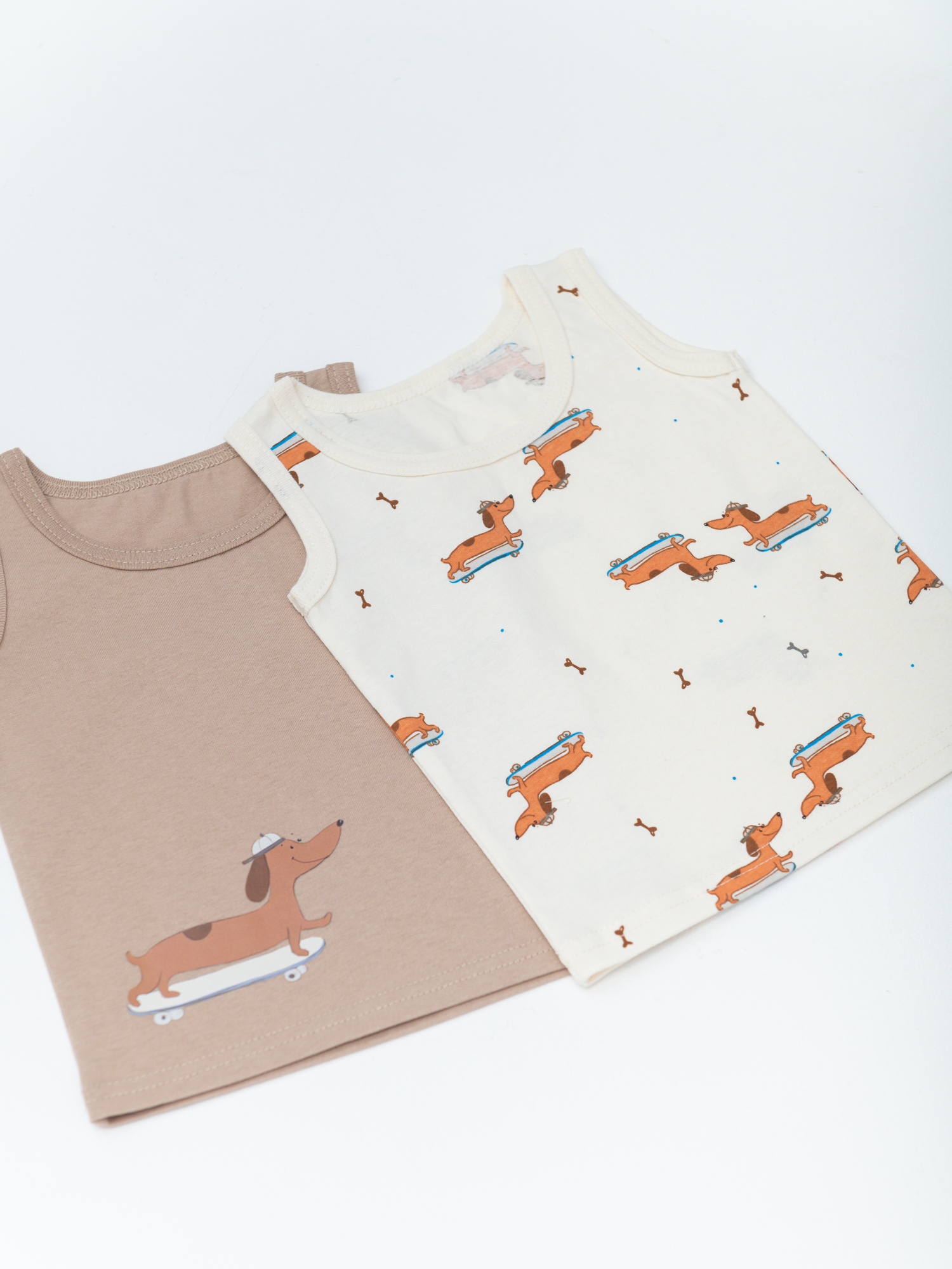 Майка для мальчика 4 шт. (98/28, беж/синий)