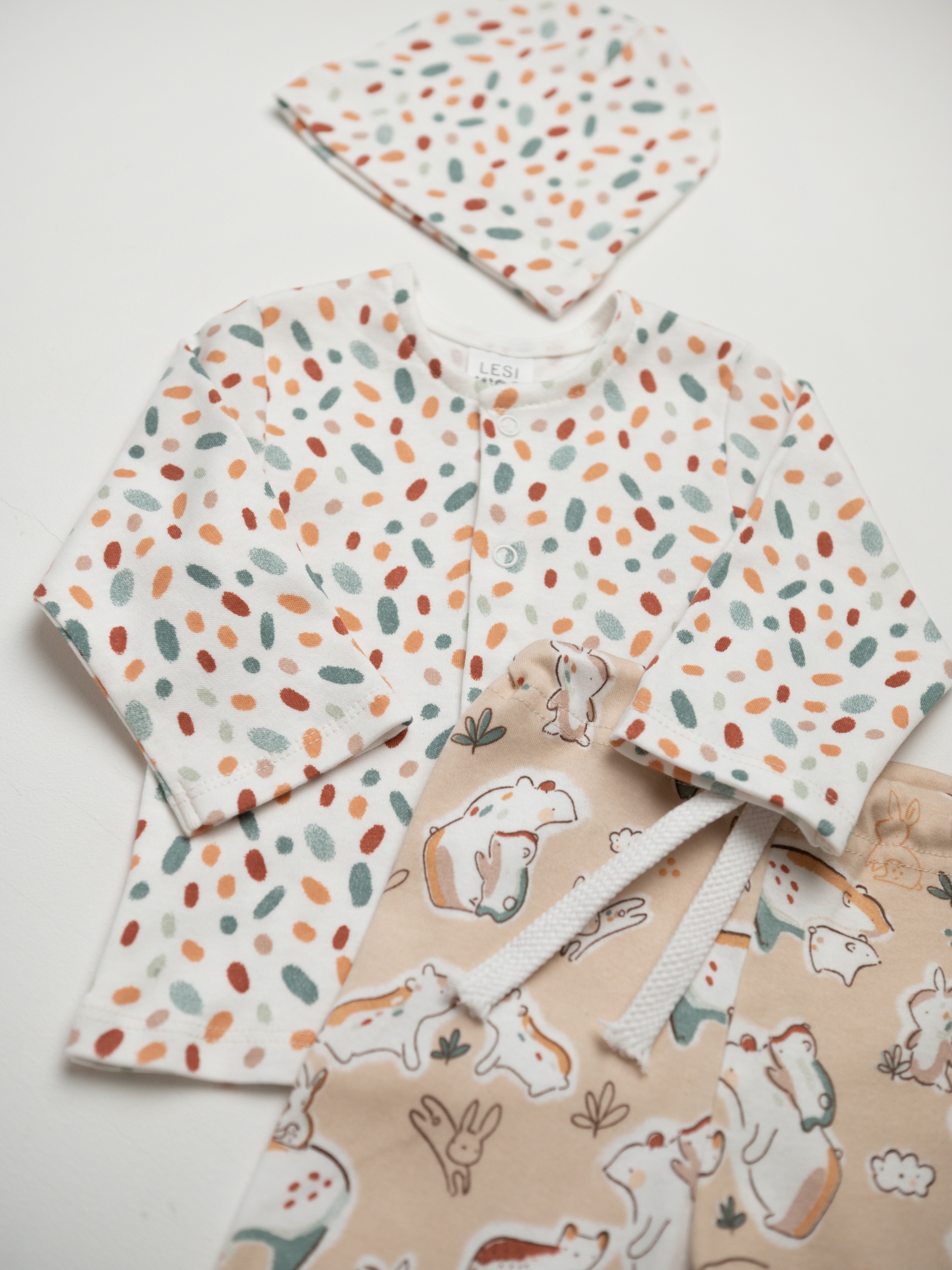 Кофточка на кнопках из трикотажного интерлока (68/22, Белый)