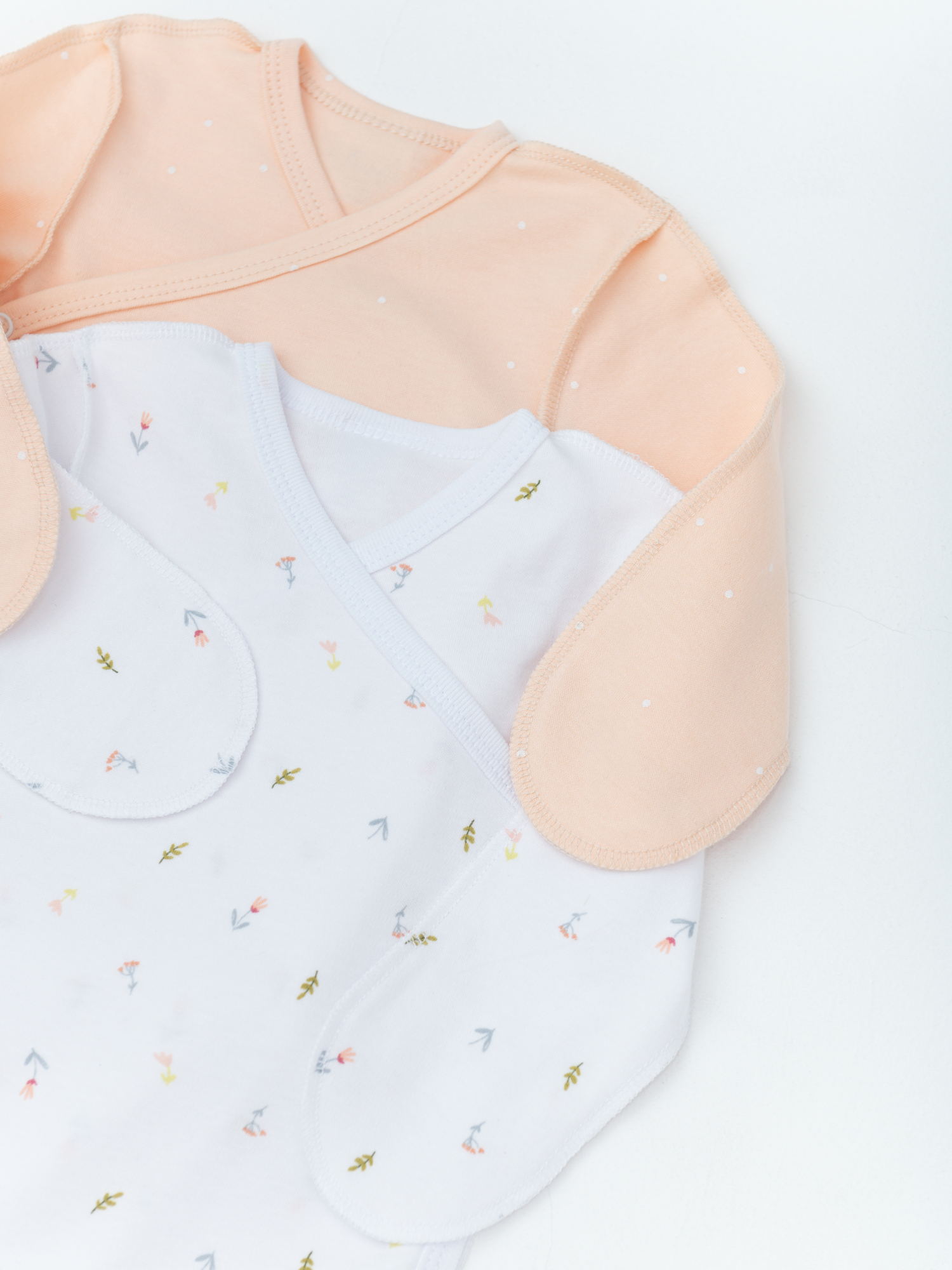 Комплект 2 предмета боди (68/22, бел/персик)