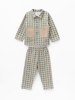 Пижама для мальчика (128/34, беж/клетка)