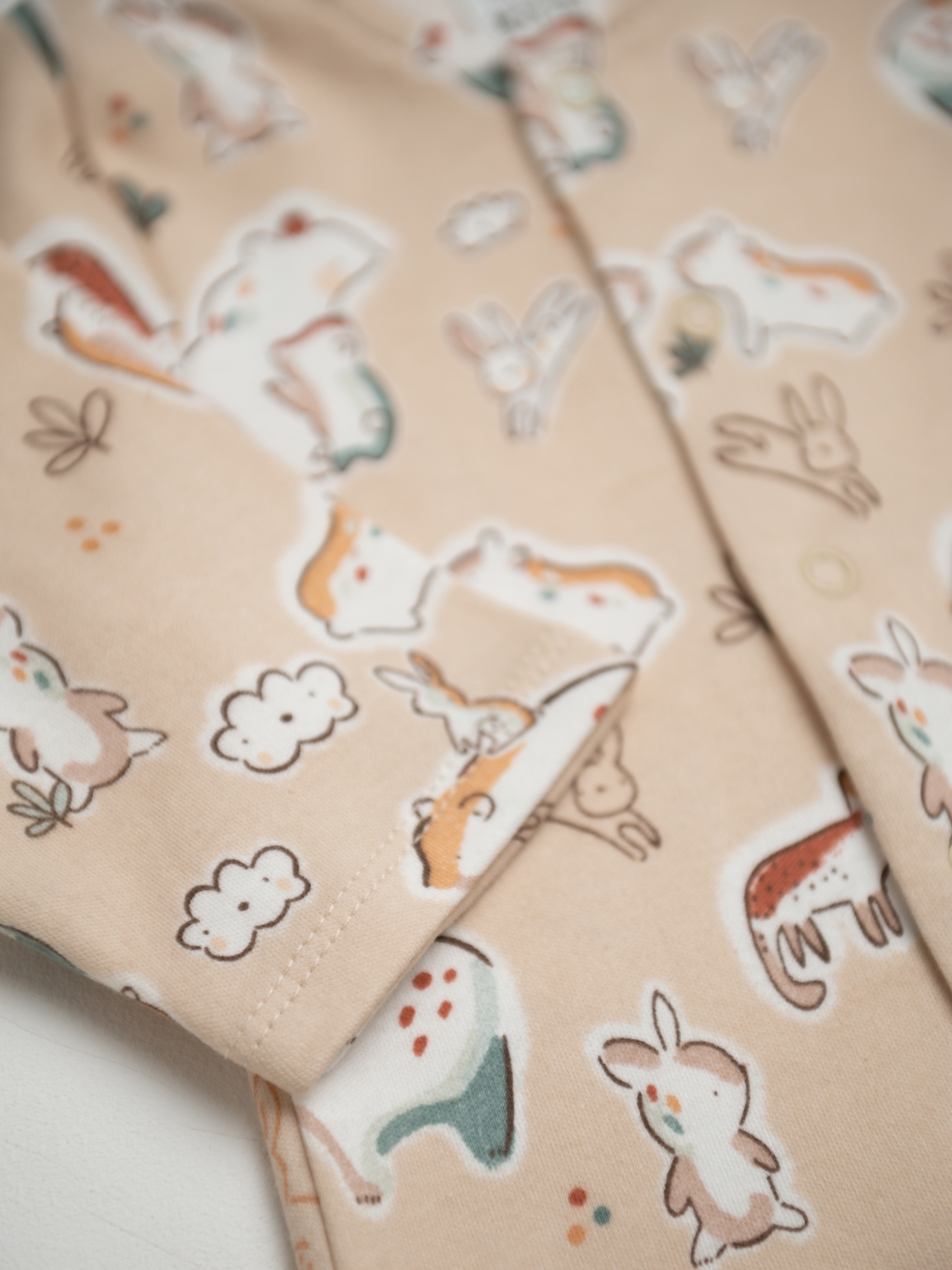 Кофточка на кнопках из трикотажного интерлока (68/22, Бежевый)