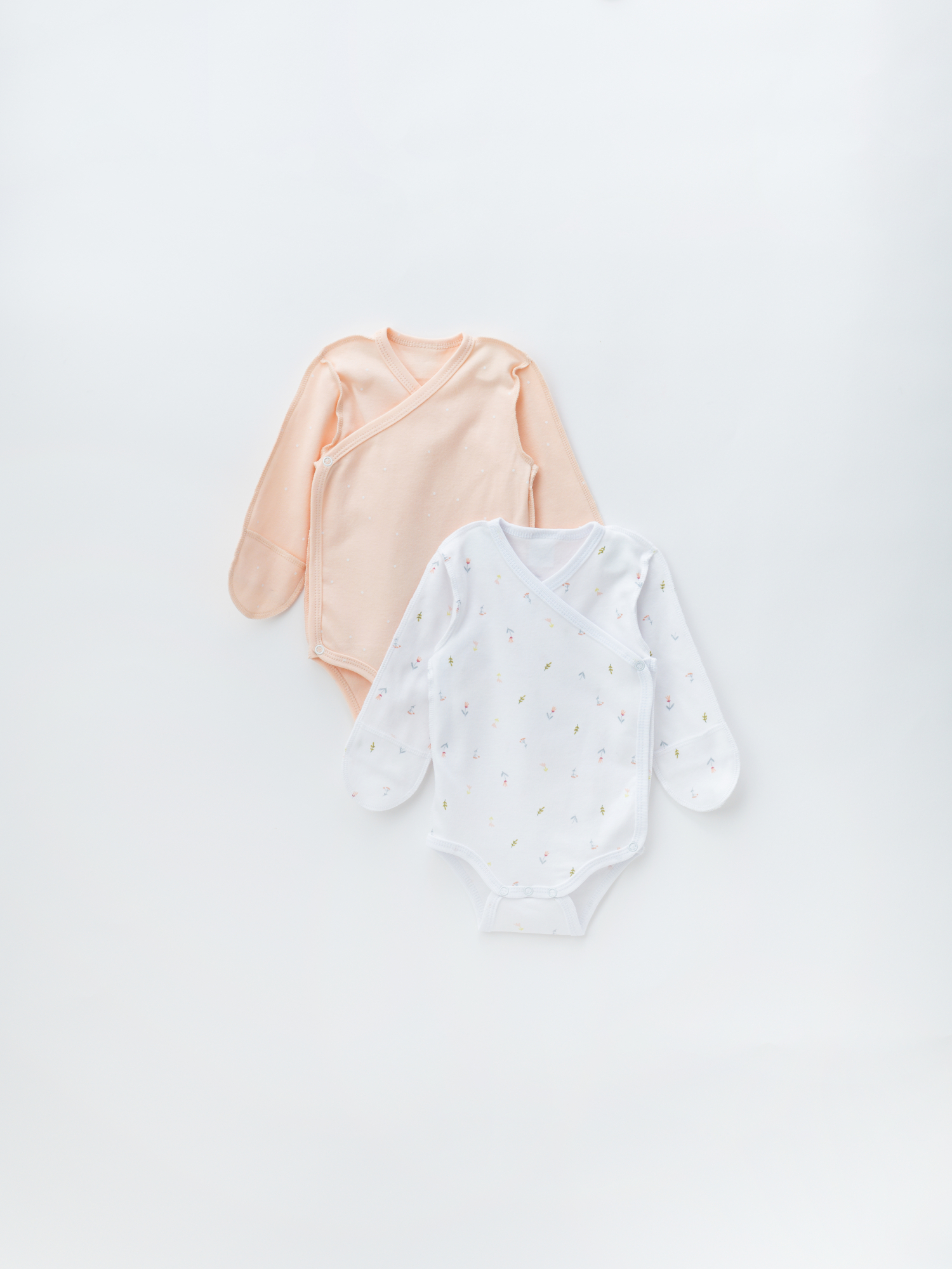 Комплект 2 предмета боди (68/22, бел/персик)