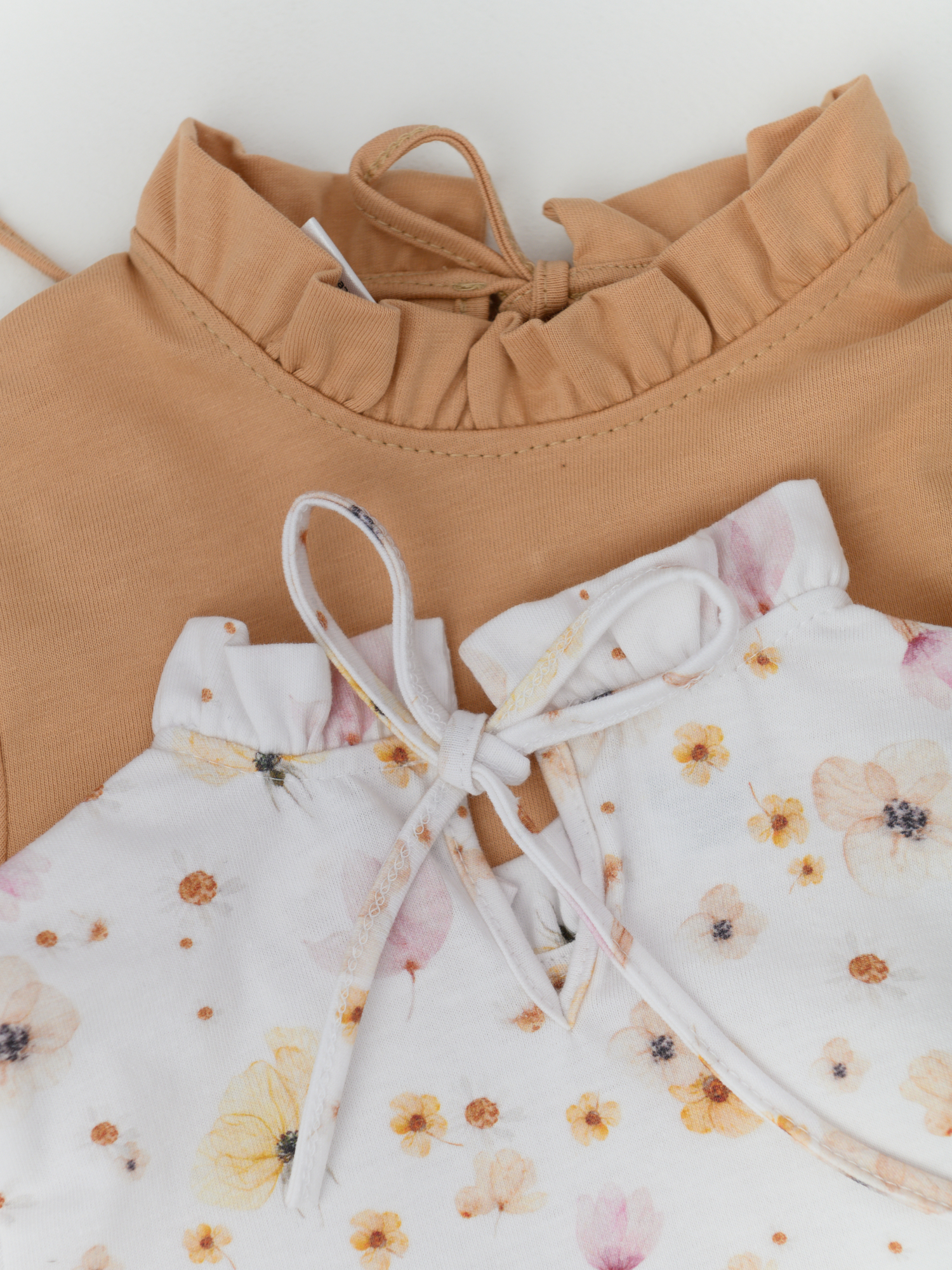 Футболка для девочки (116/32, персик/цветы)