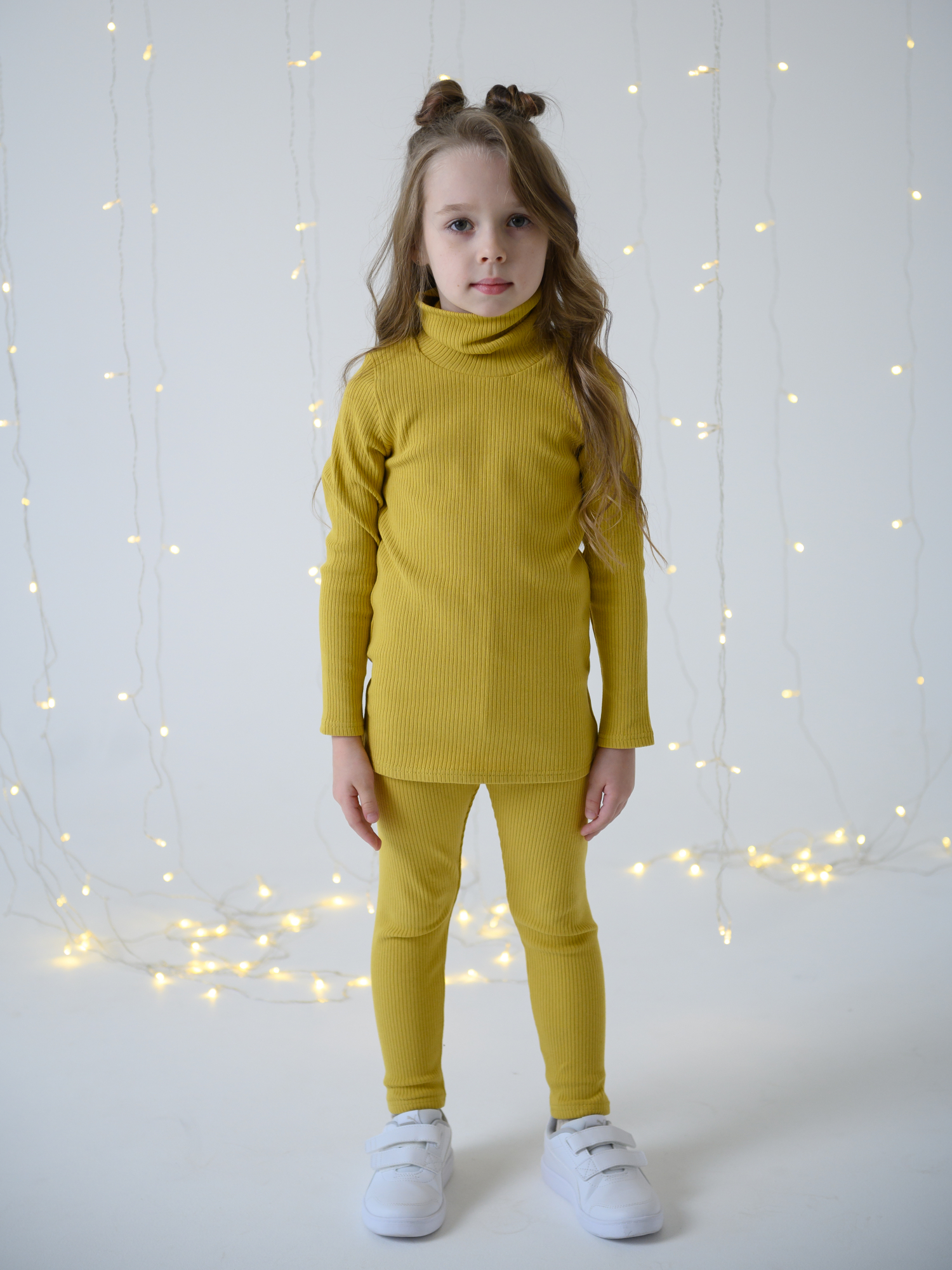 Костюм водолазка и легинсы (104/30, желтый)