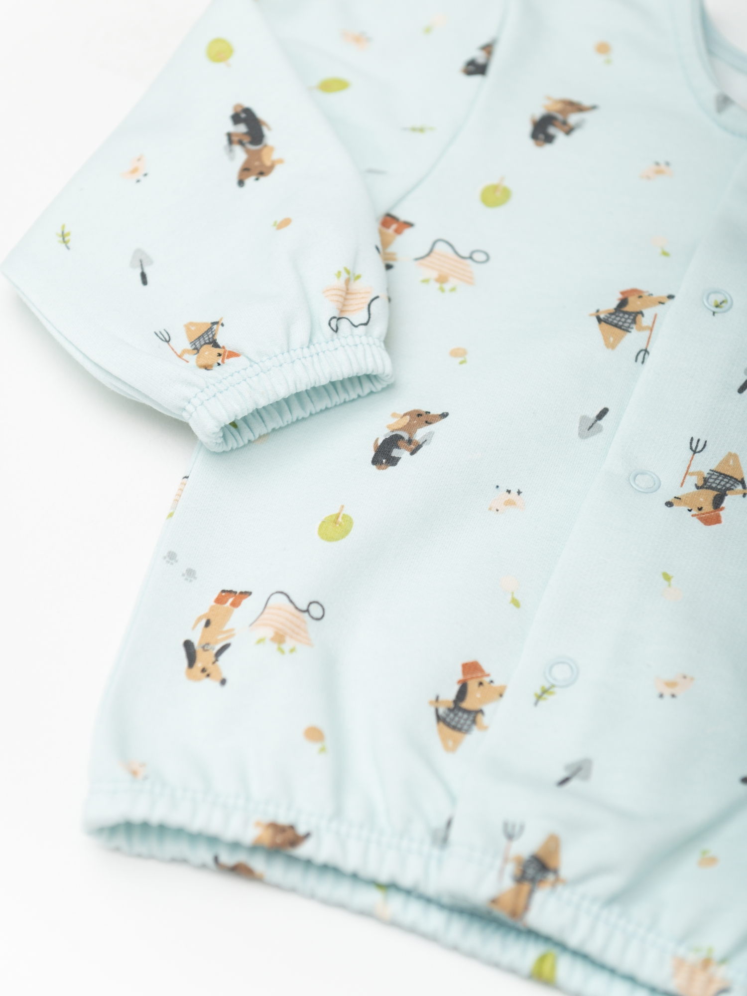 Комплект кофта ясельная+футболка (68/22, зел/собаки)