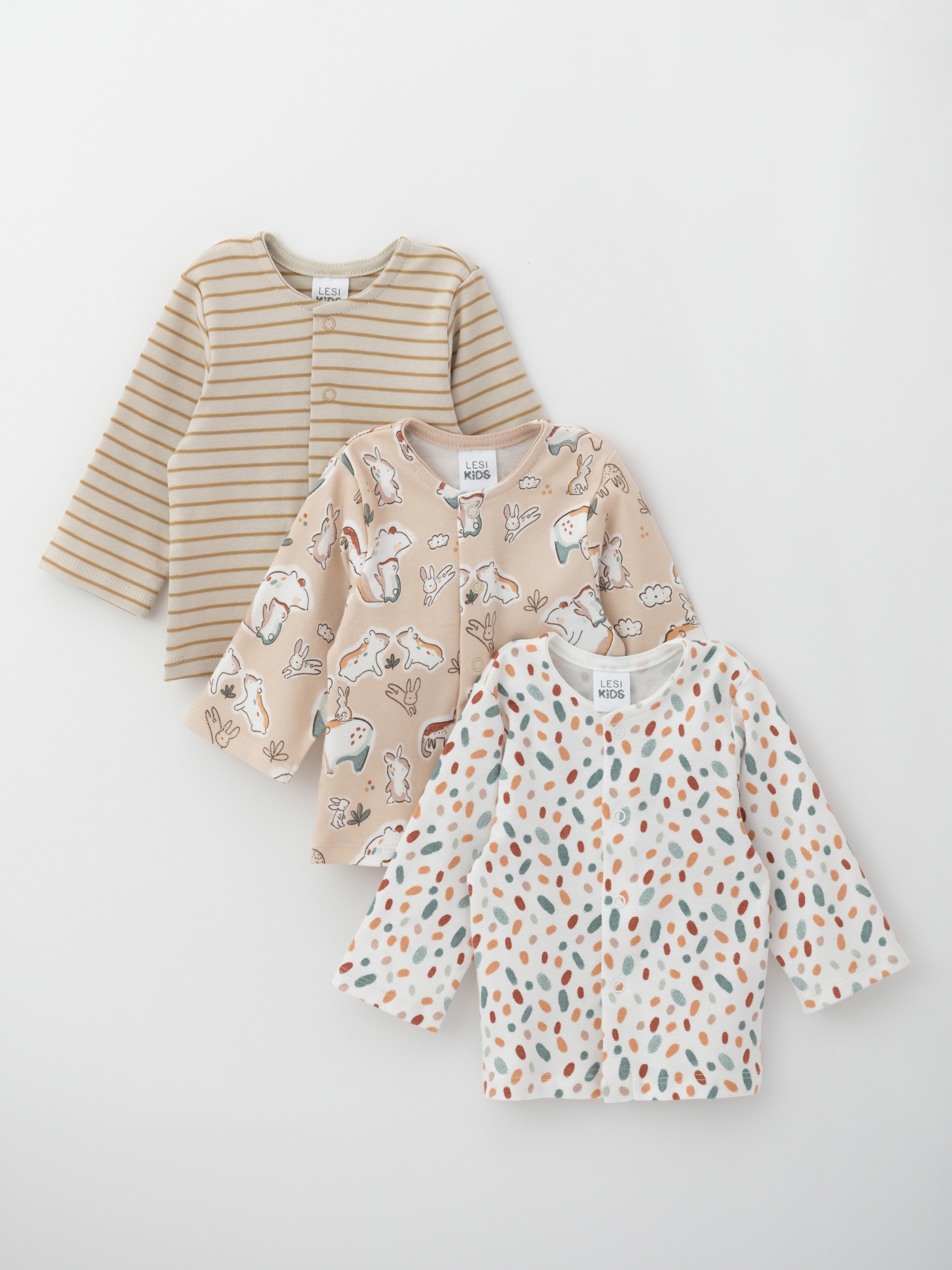 Кофточка на кнопках из трикотажного интерлока (68/22, Белый)