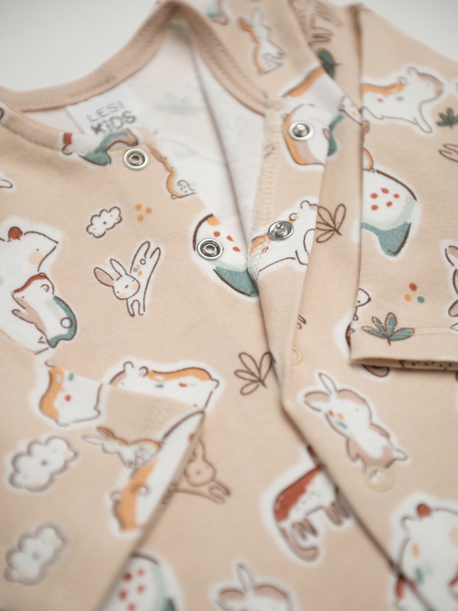 Кофточка на кнопках из трикотажного интерлока (68/22, Бежевый)