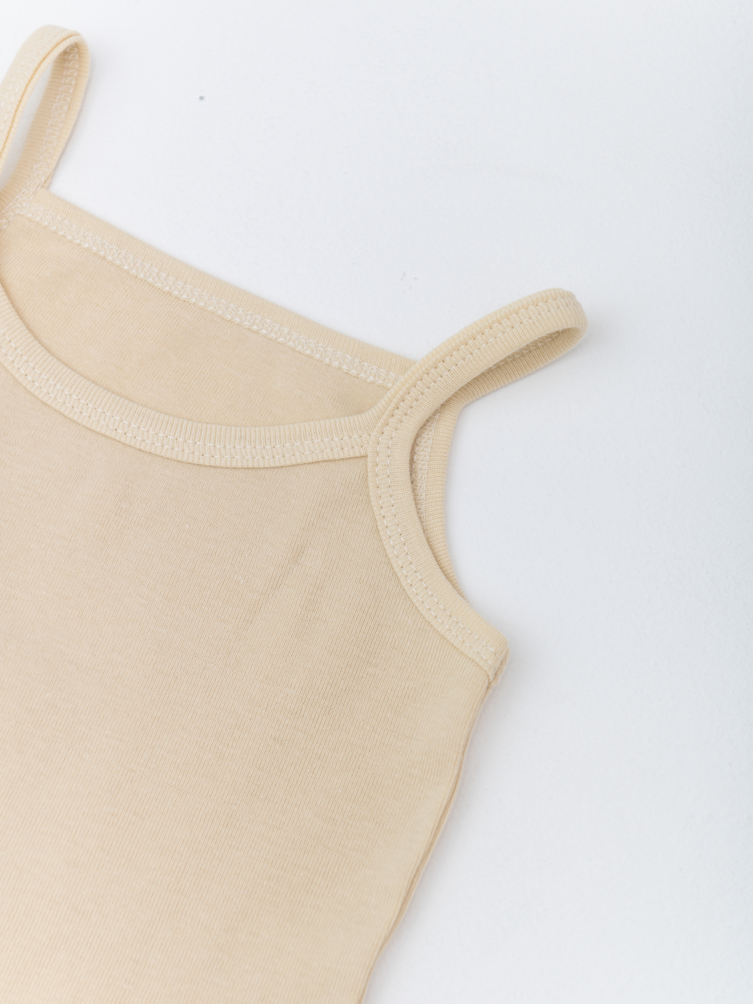 Майка для девочки из рибаны (116/32, Бежевый)