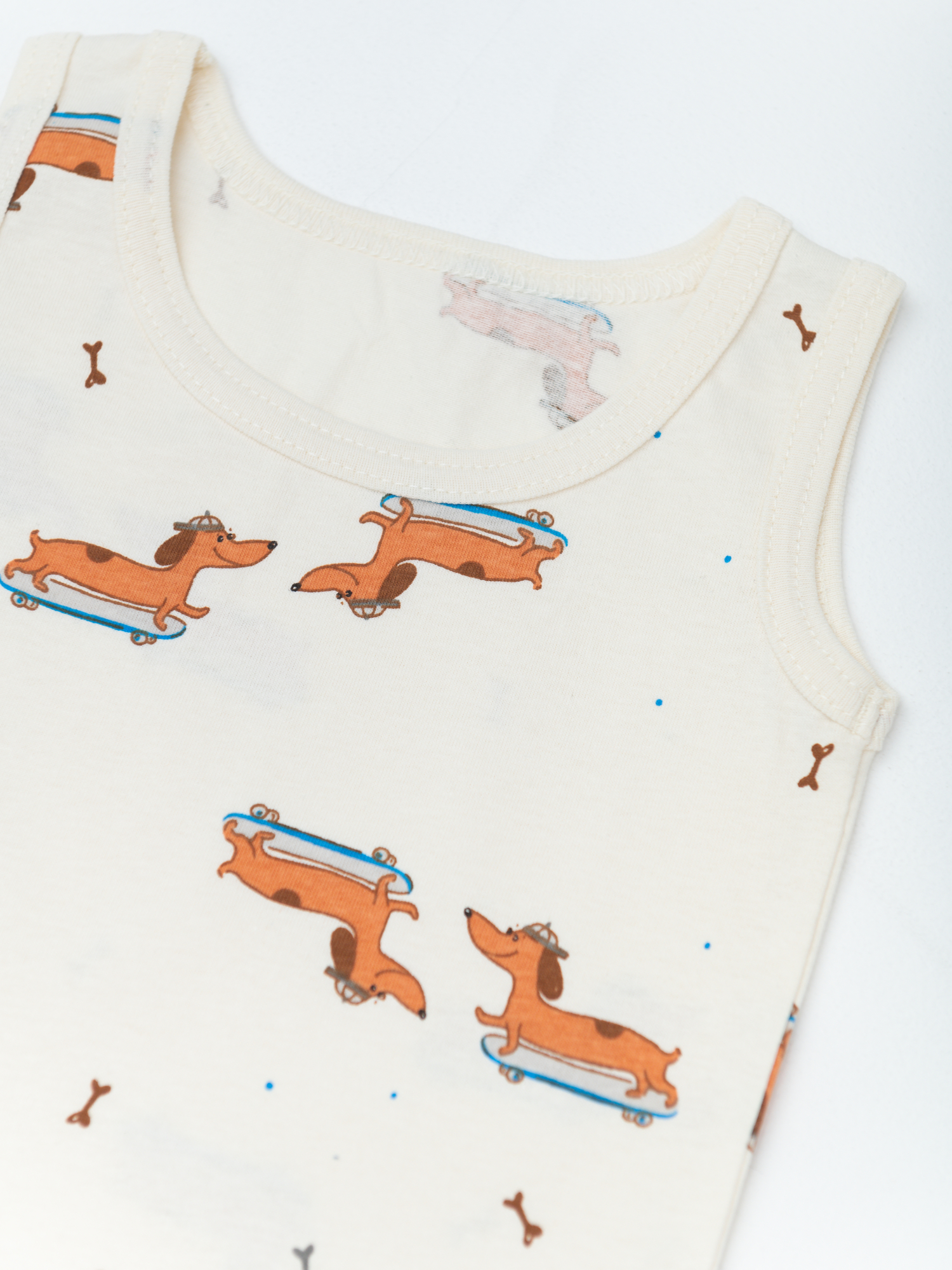 Майка для мальчика 4 шт. (98/28, беж/синий)