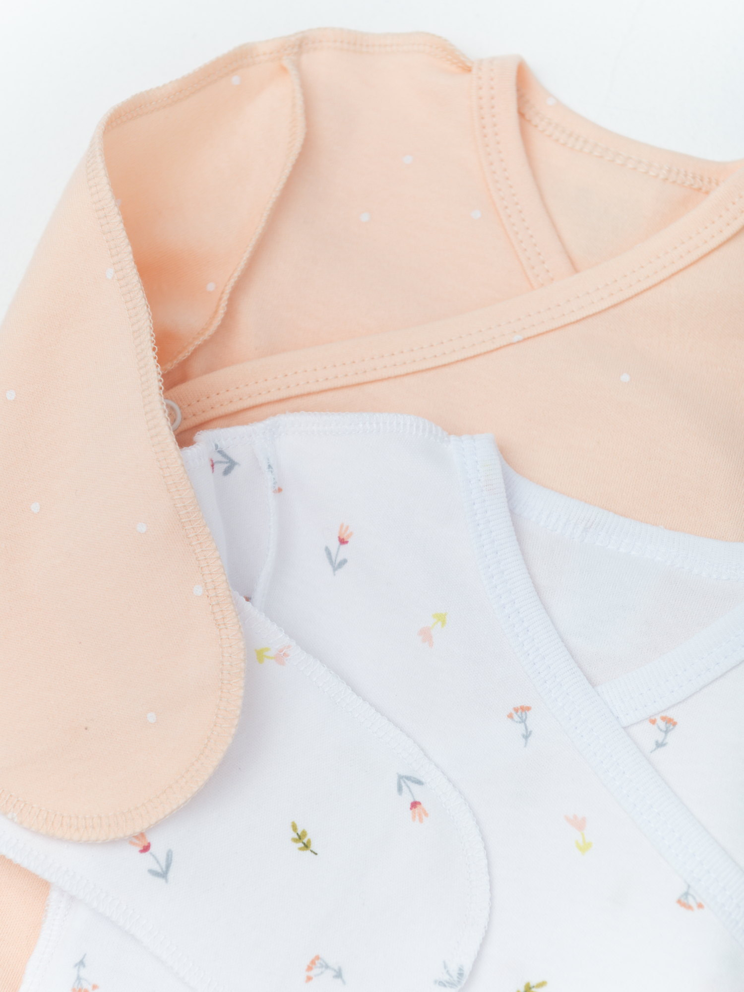 Комплект 2 предмета боди (68/22, бел/персик)