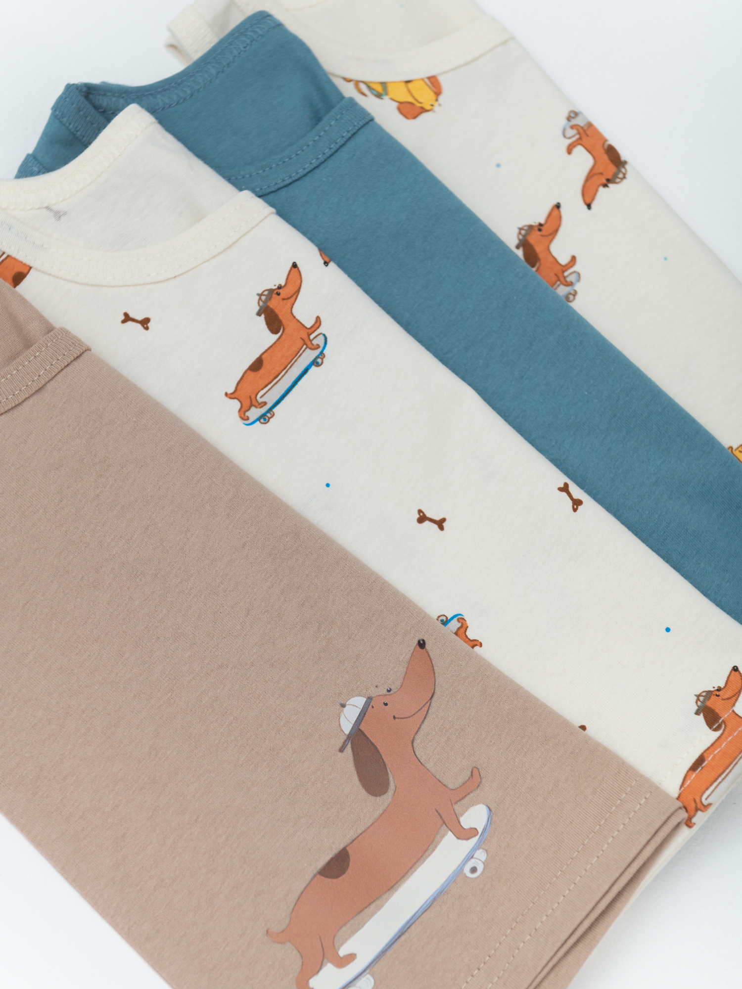 Майка для мальчика 4 шт. (98/28, беж/синий)