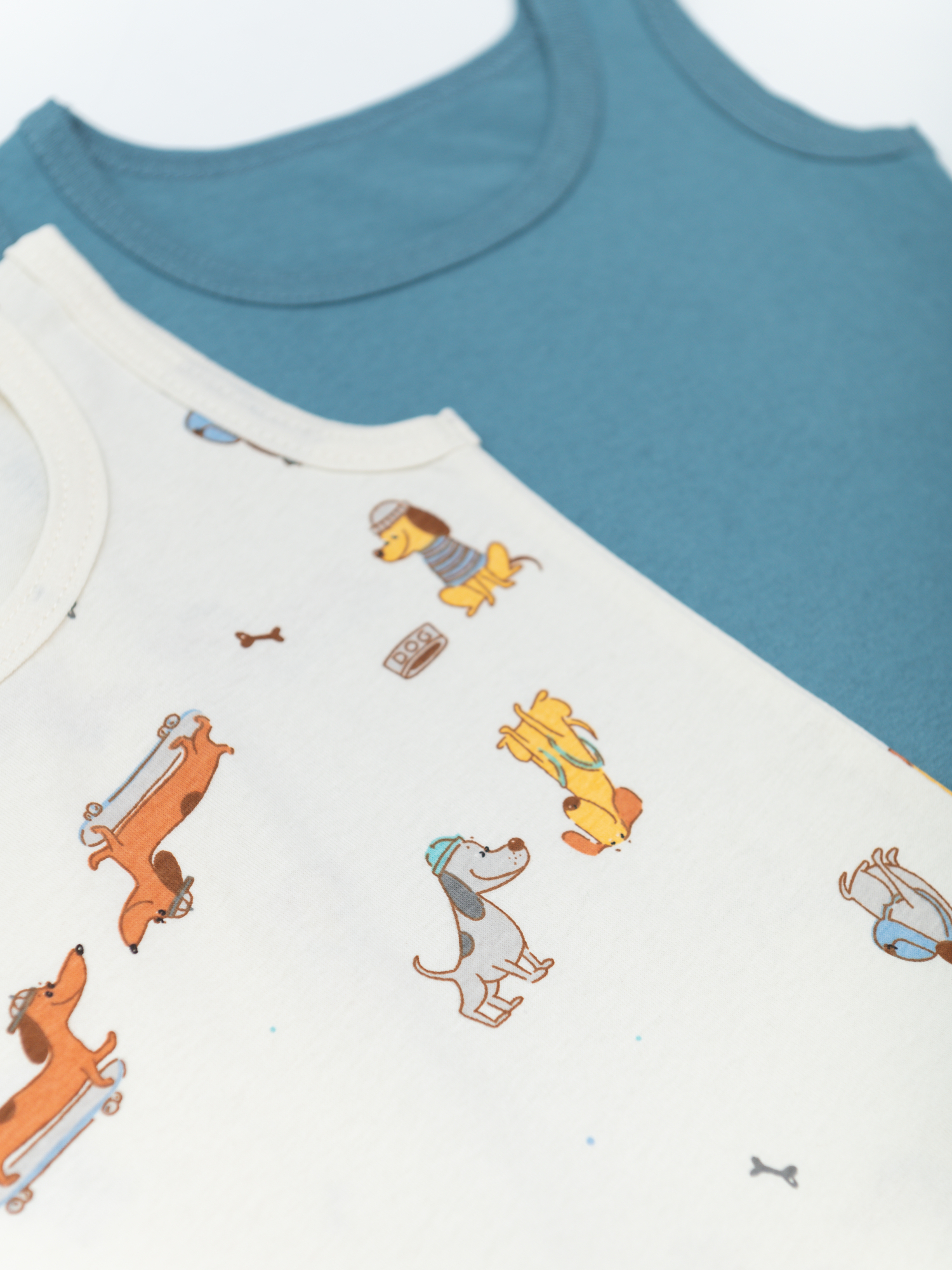 Майка для мальчика 4 шт. (98/28, беж/синий)