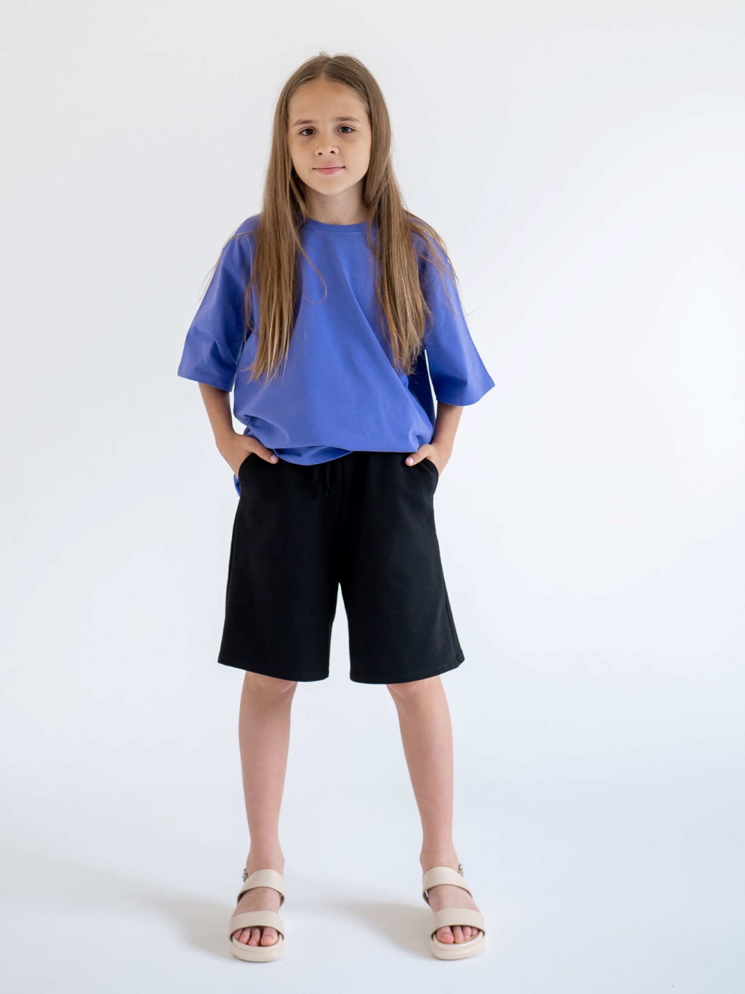 Шорты для девочки (134/34, Черный)