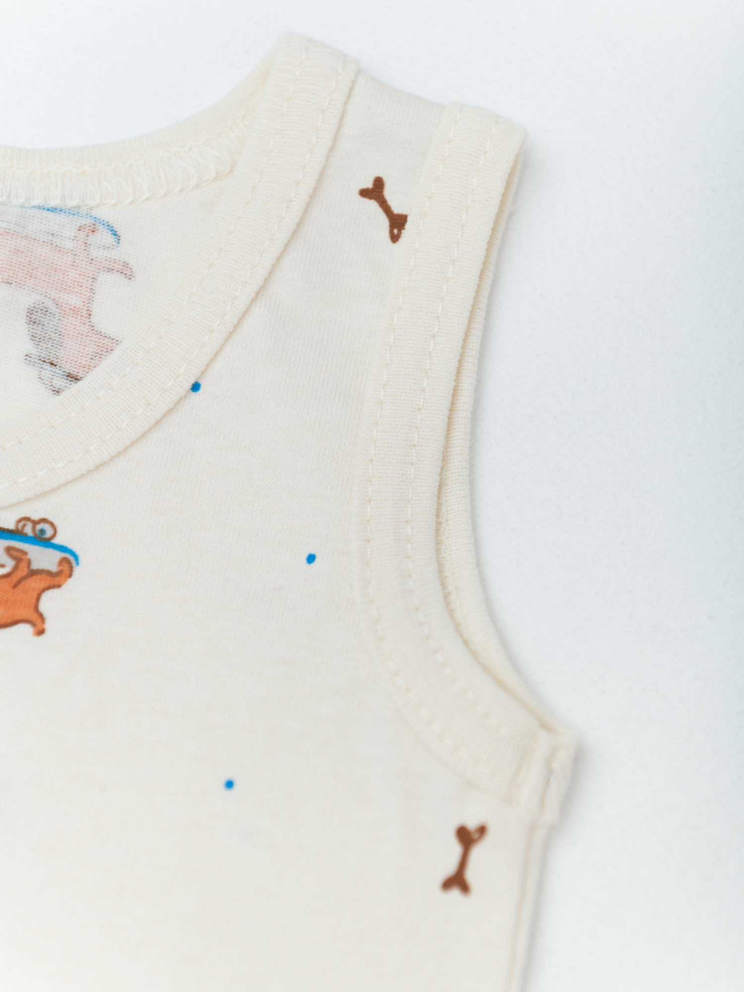 Майка для мальчика 4 шт. (98/28, беж/синий)