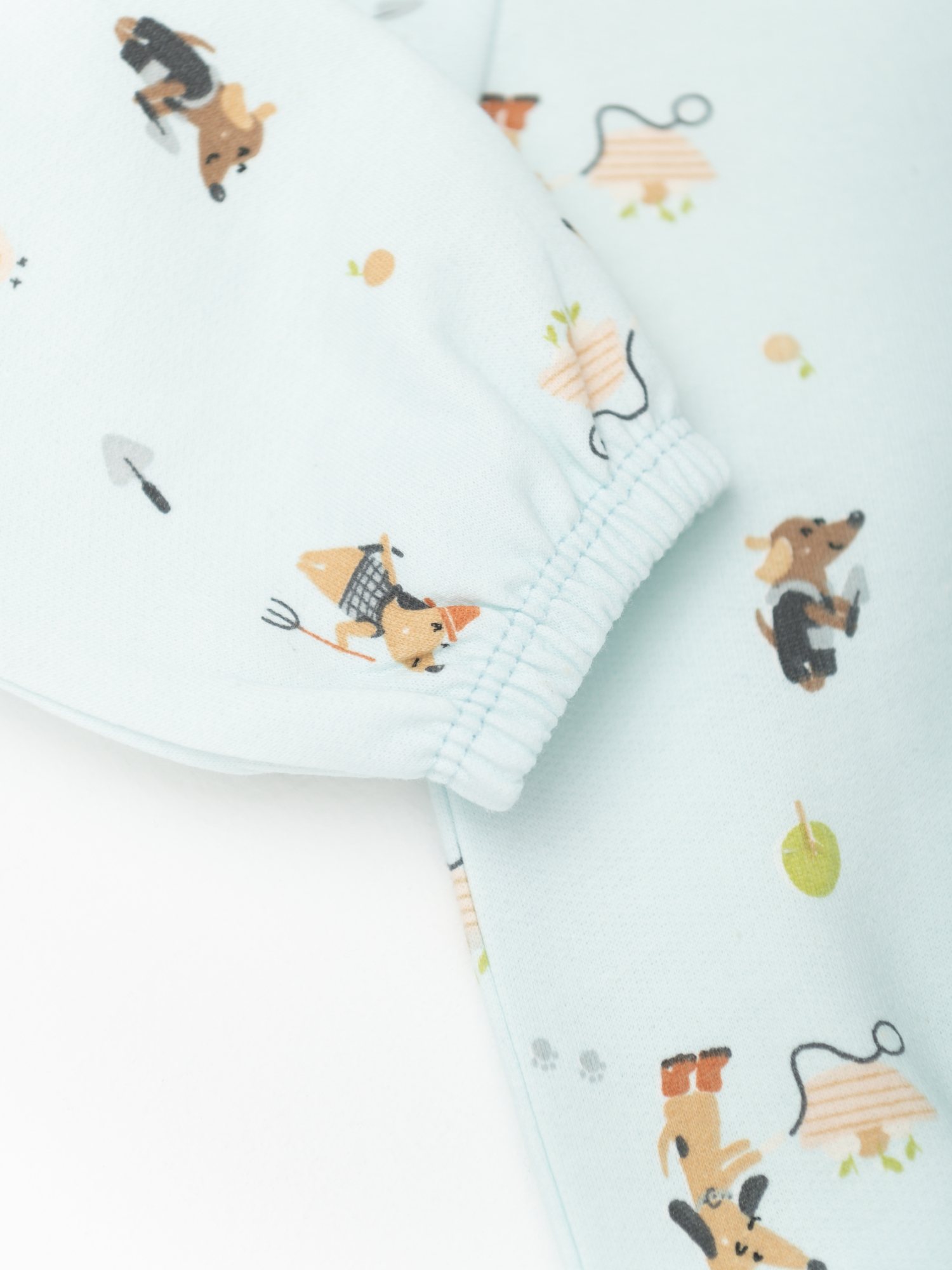 Комплект кофта ясельная+футболка (68/22, зел/собаки)