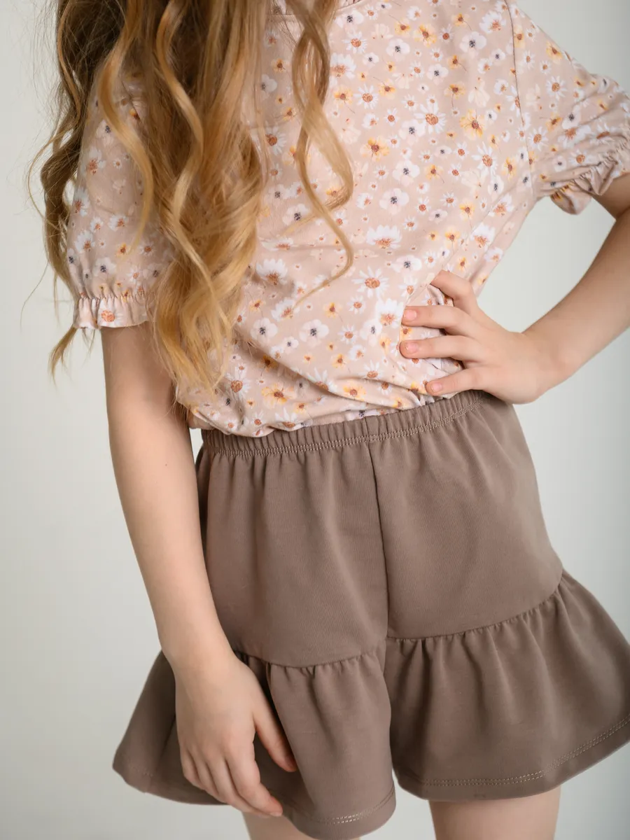 Шорты юбка  (104/30, мокко)