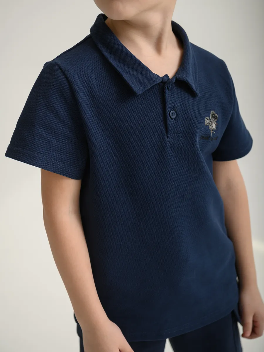 Футболка для мальчика   (104/30, тем.синий)