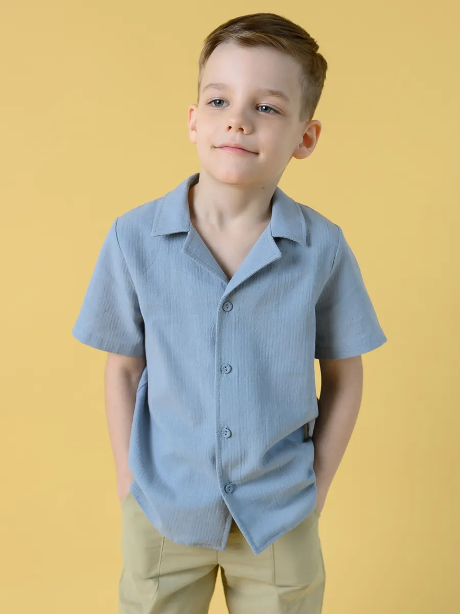 Рубашка для мальчика  (104/30, голубой)