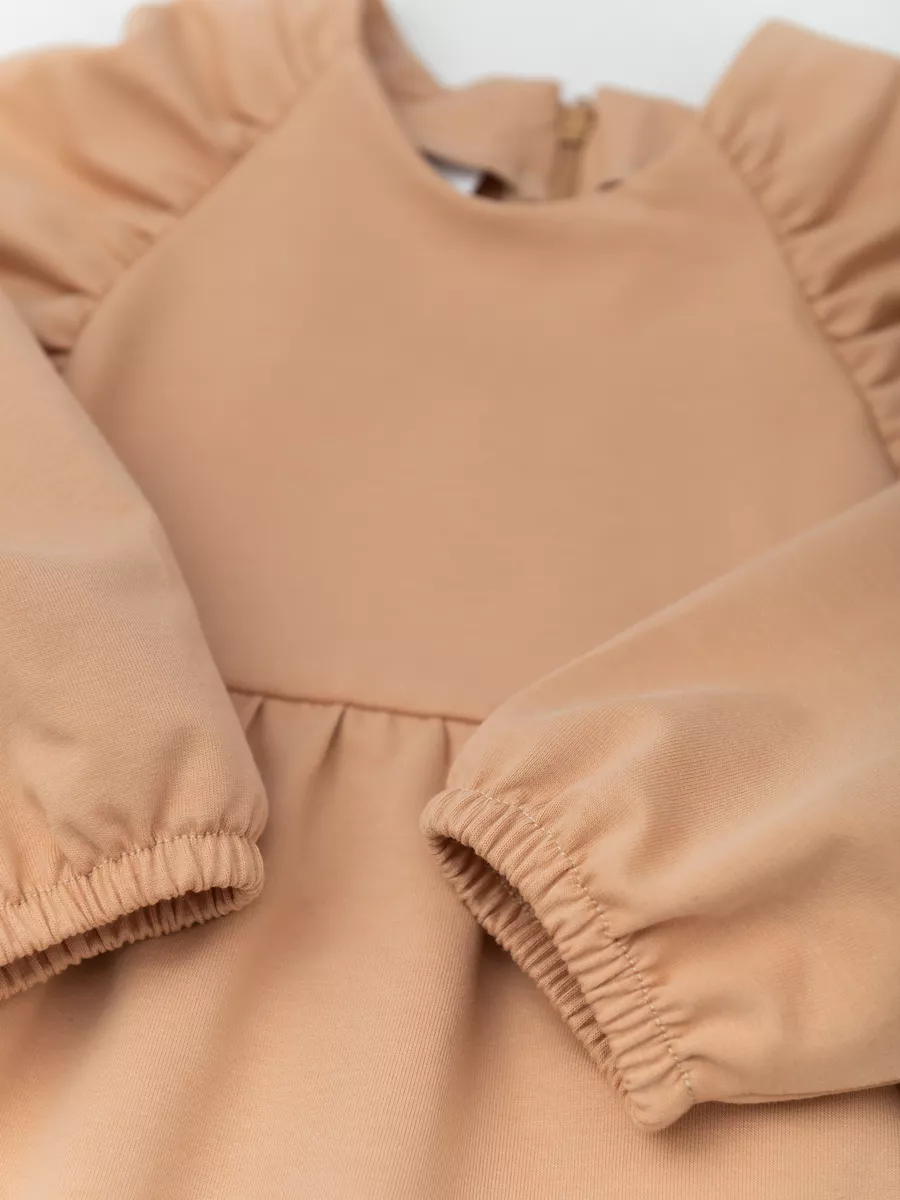 Платье с длинным рукавом (98/28, персиковый)