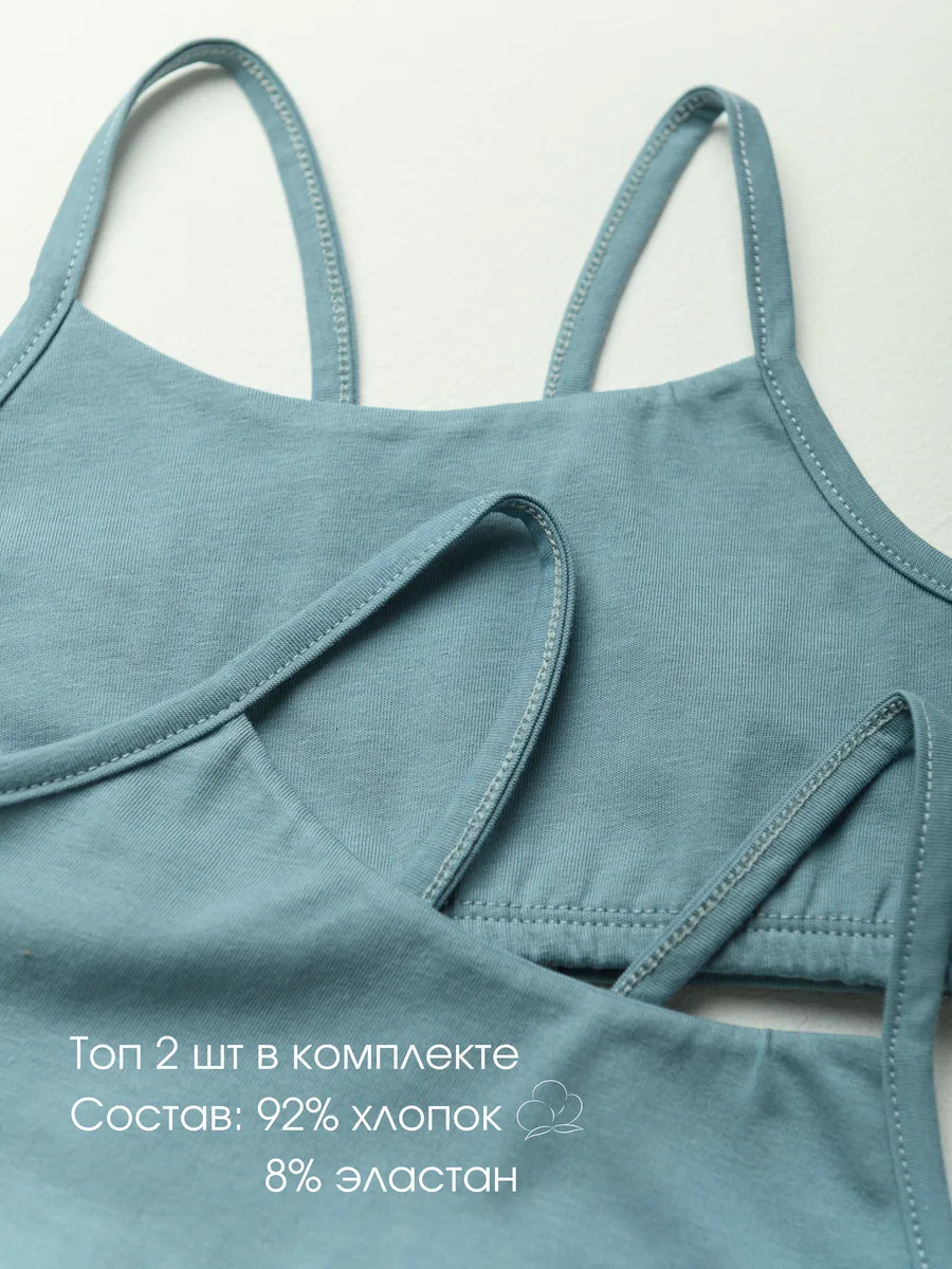 Топ бельевой для девочки (146/36, синий)