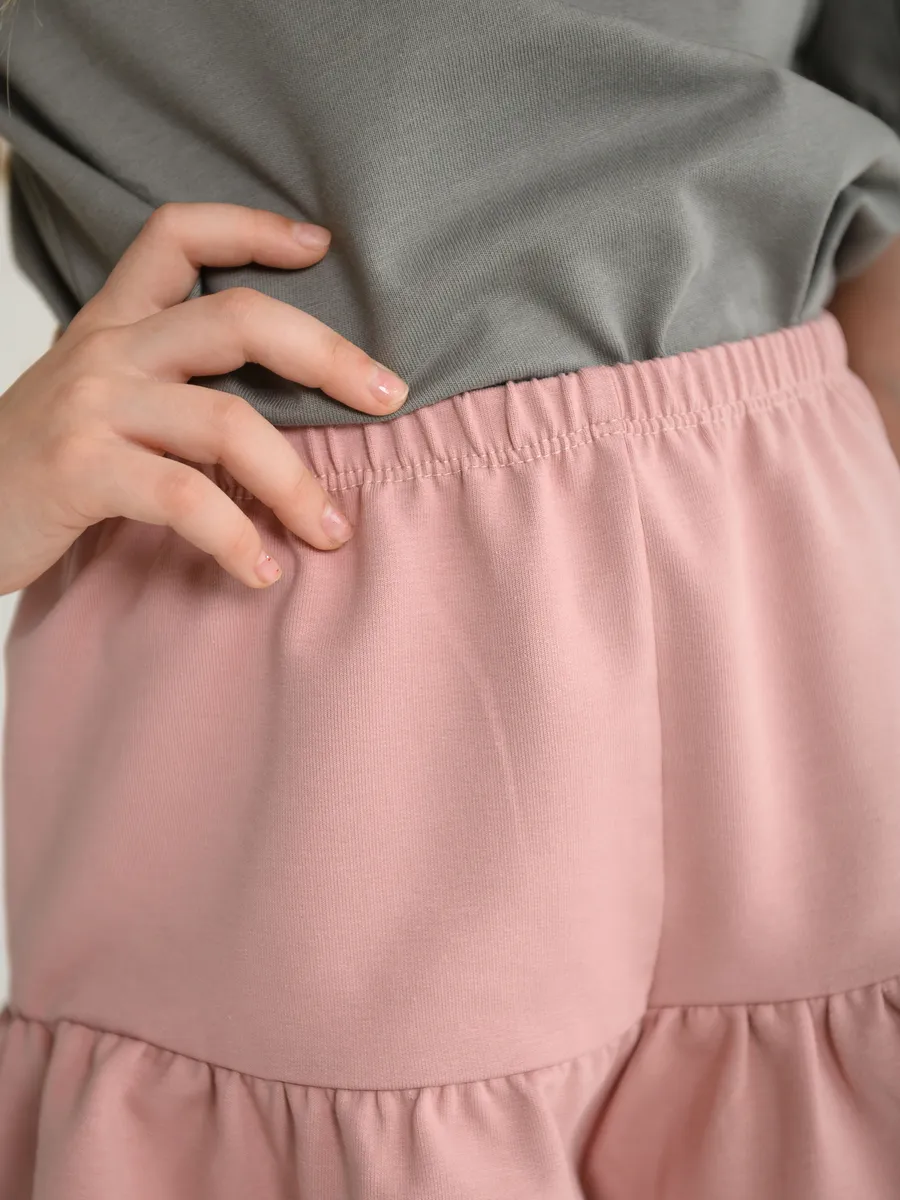 Шорты юбка  (122/32,светло-розовый)