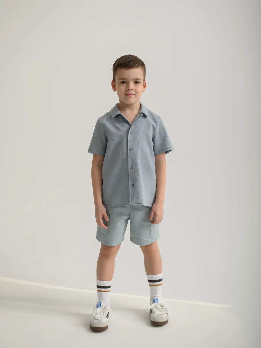 Рубашка для мальчика  (104/30, голубой)