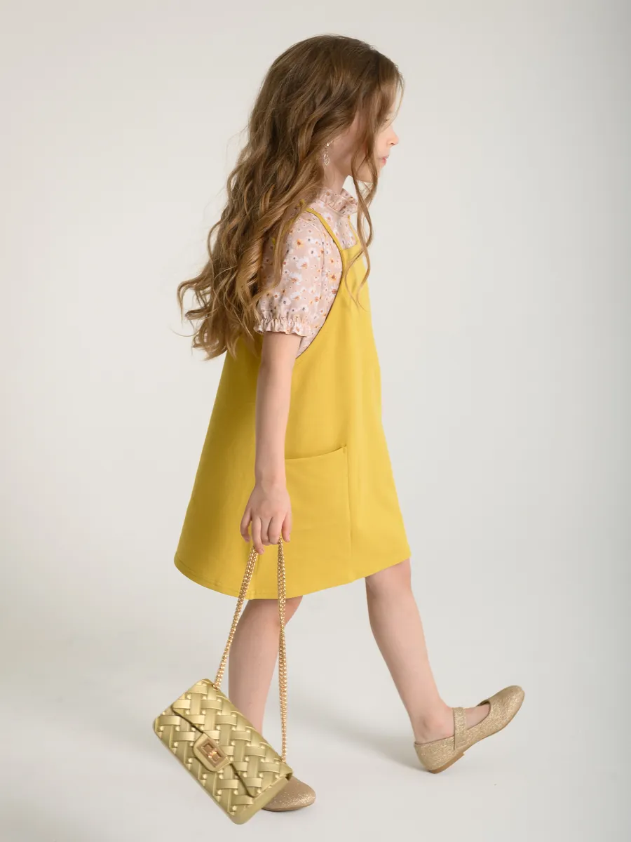 Сарафан для девочки желтый (116/32, Желтый)