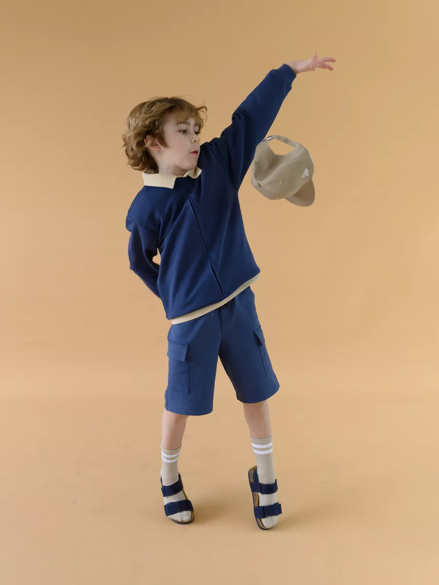 Шорты для мальчика  с карманами (110/30, синий)