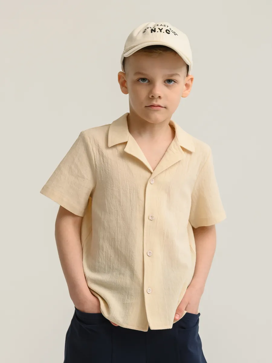 Рубашка для мальчика  (128/34, экрю)