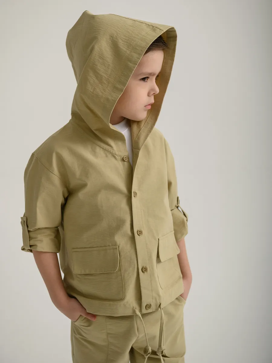 Рубашка хлопковая с капюшоном