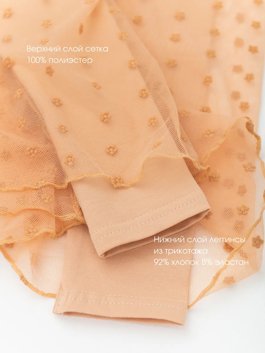 Легинсы для девочки цветы (104/30, персик)
