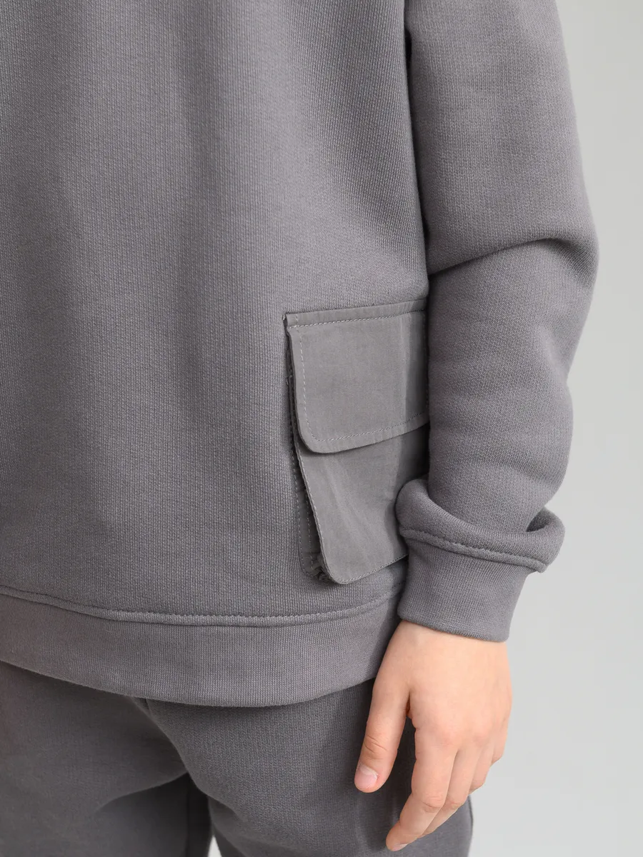 Свитшот утепленный (104/30, тем.серый)