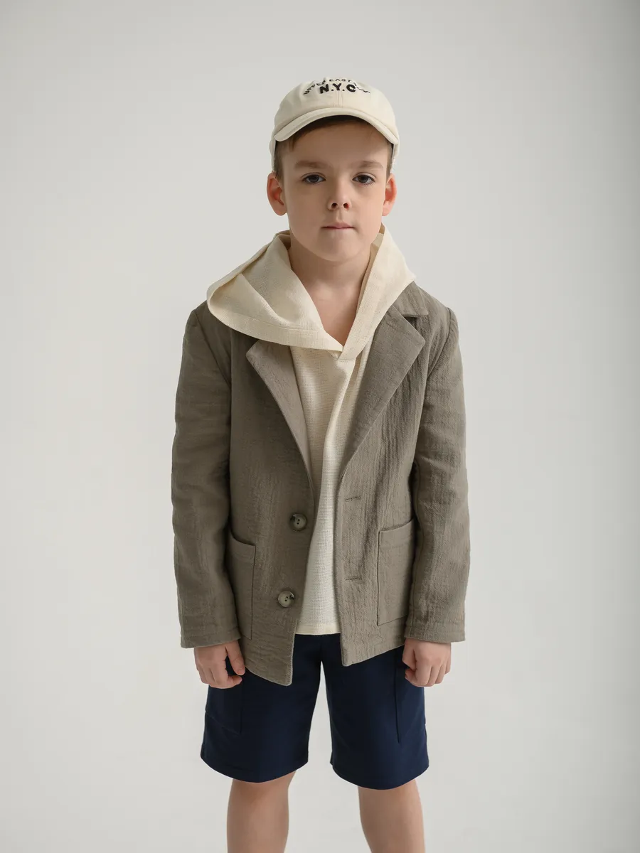 Жакет для мальчика (104/30, серый)