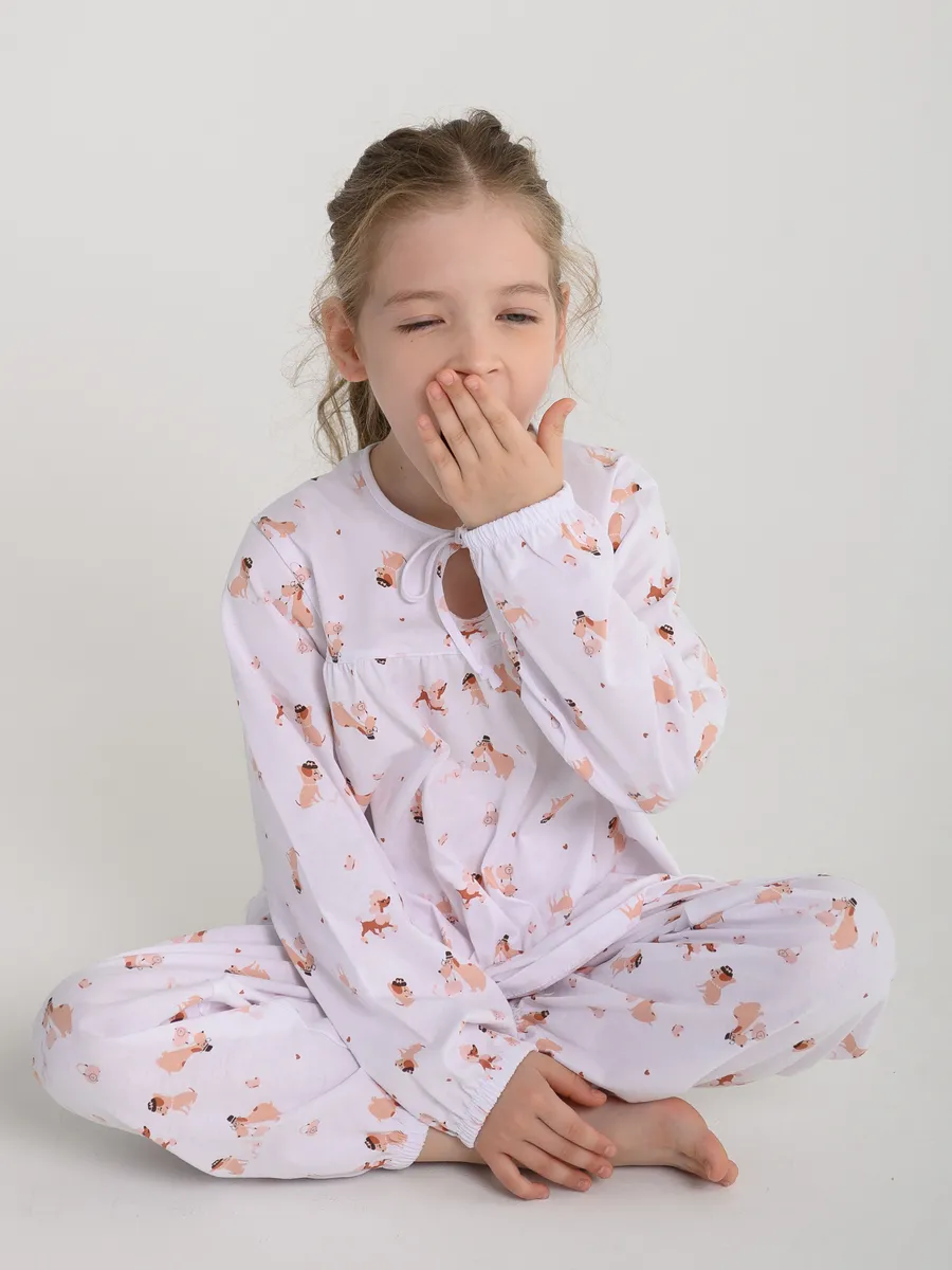 Пижама из тонкого хлопка (122/32, белый)