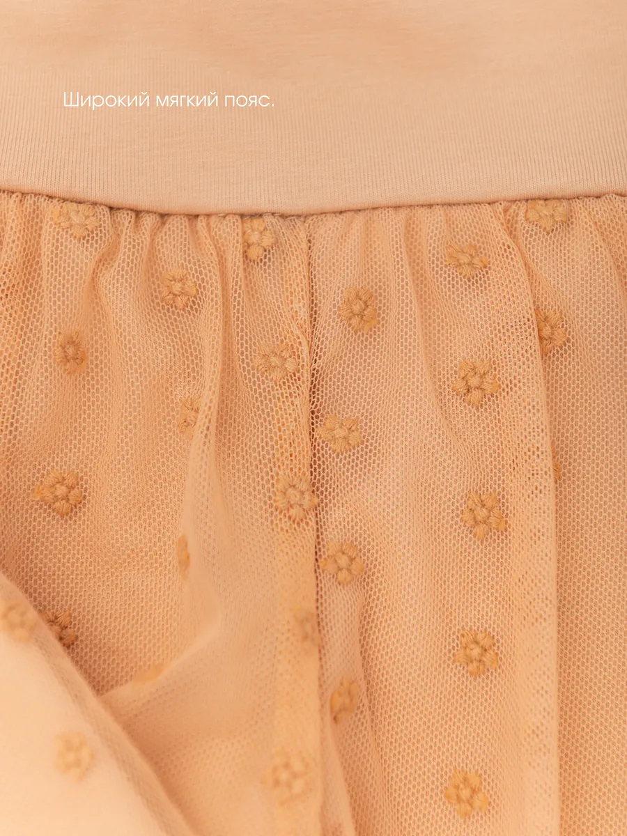 Легинсы для девочки цветы (104/30, персик)