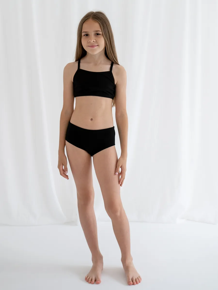 Трусы слипы для девочки (128-134/34, Черный)