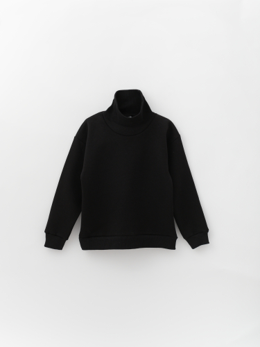 Свитшот с высоким воротом черный