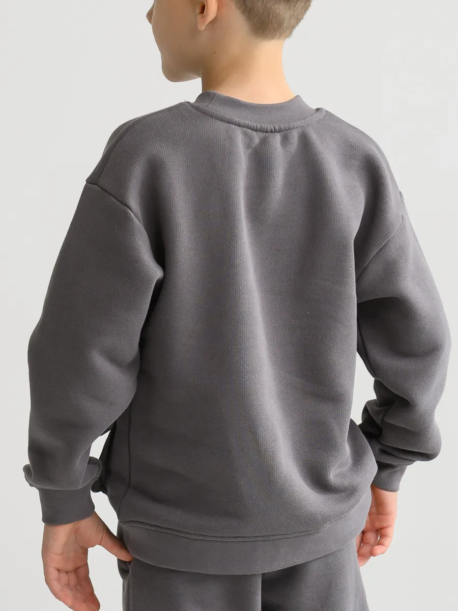 Свитшот утепленный (104/30, тем.серый)
