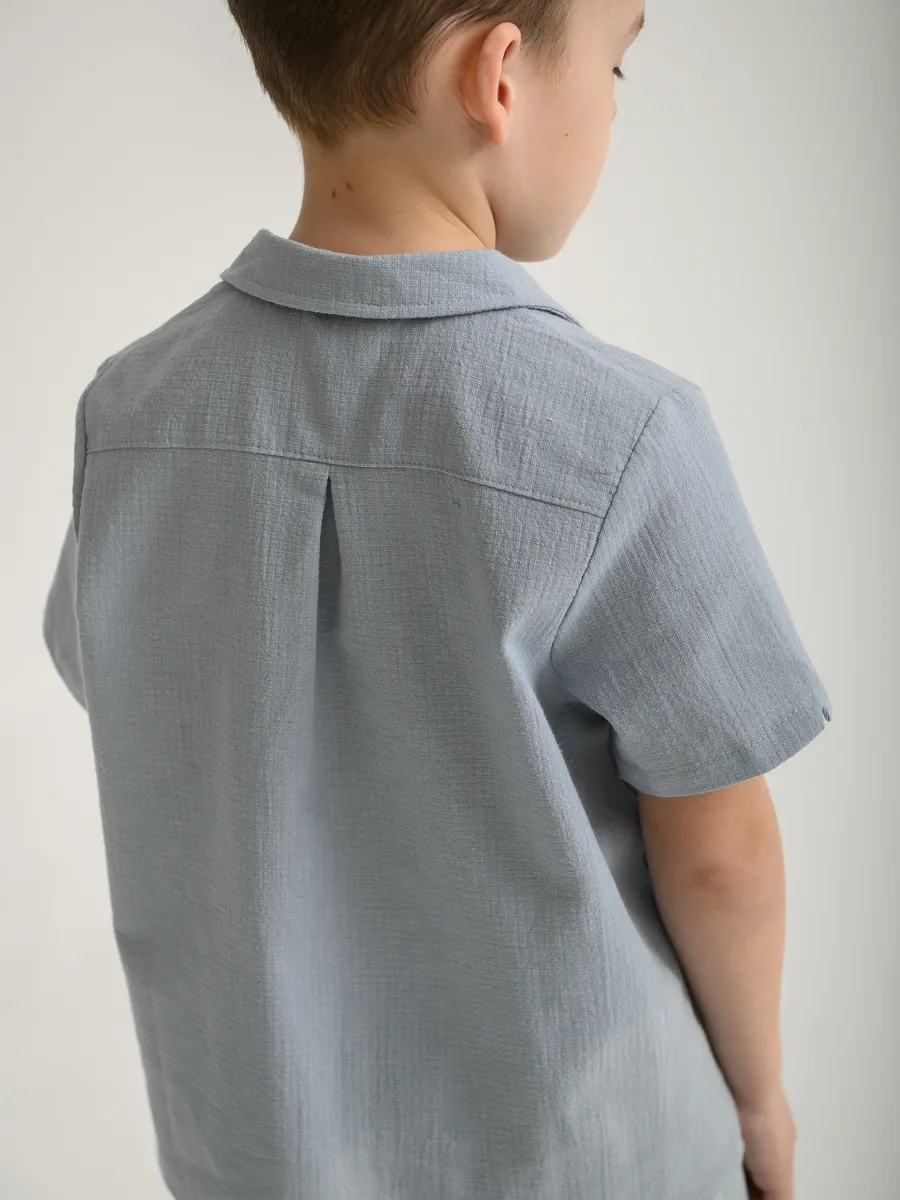 Рубашка для мальчика  (104/30, голубой)