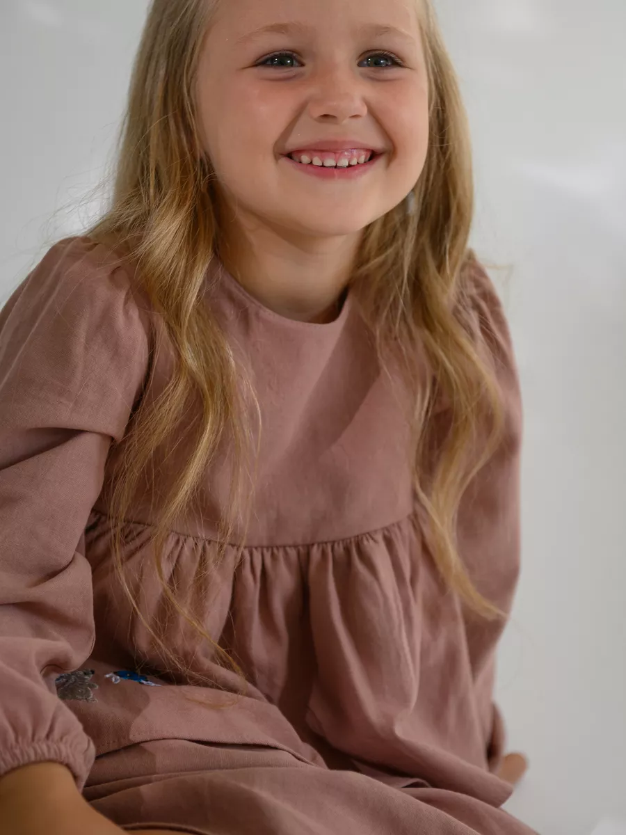 Платье хлопковое сухая роза (104/30, Розовый)